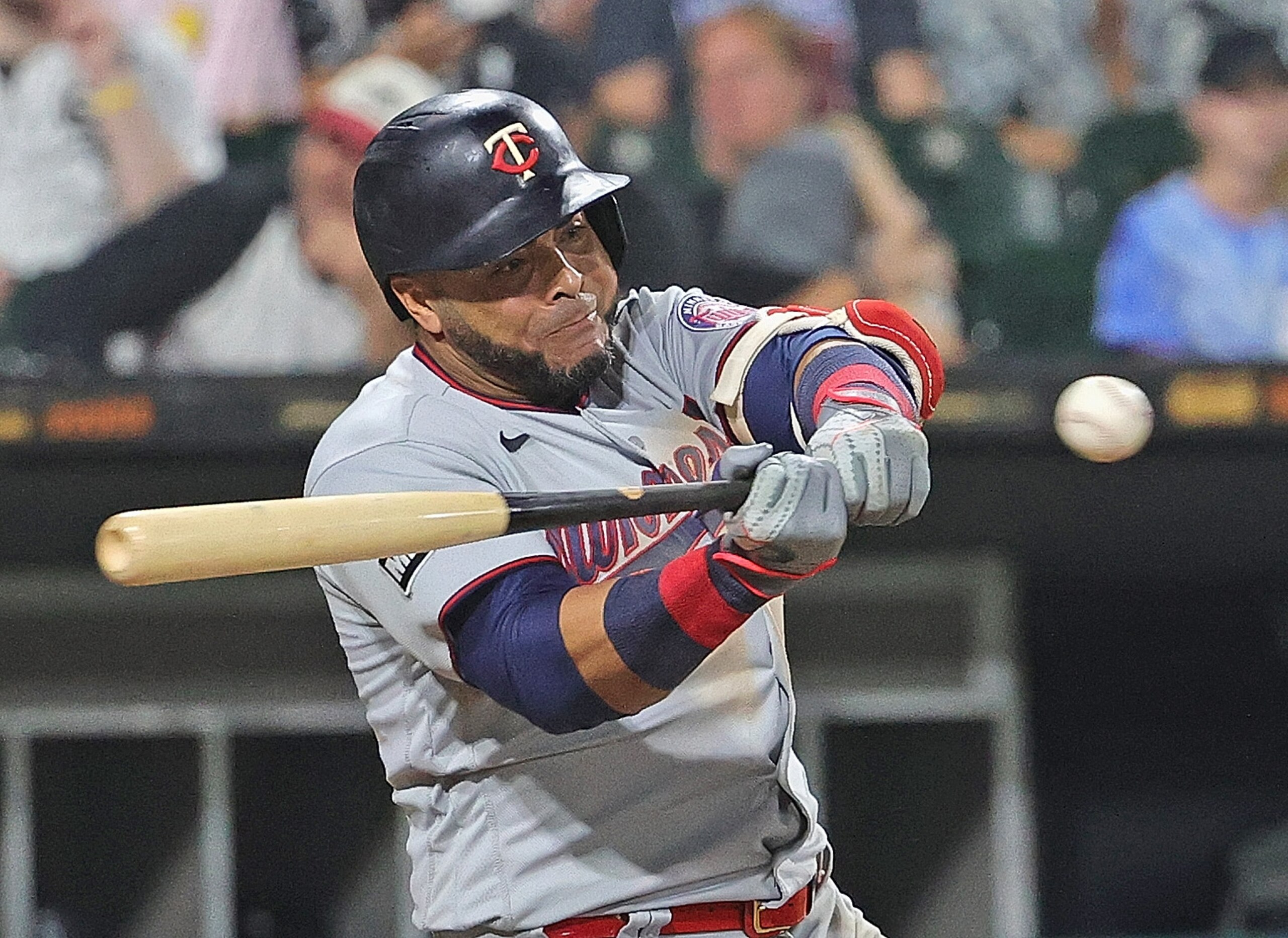 CHICAGO, ILLINOIS - JUNE 30: Nelson Cruz #23 of the Minnesota Twins bats against the Chicago White Sox at Guaranteed Rate Field on June 30, 2021 in Chicago, Illinois. The White Sox defeated the Twins 13-3. (Photo by Jonathan Daniel/Getty Images)
