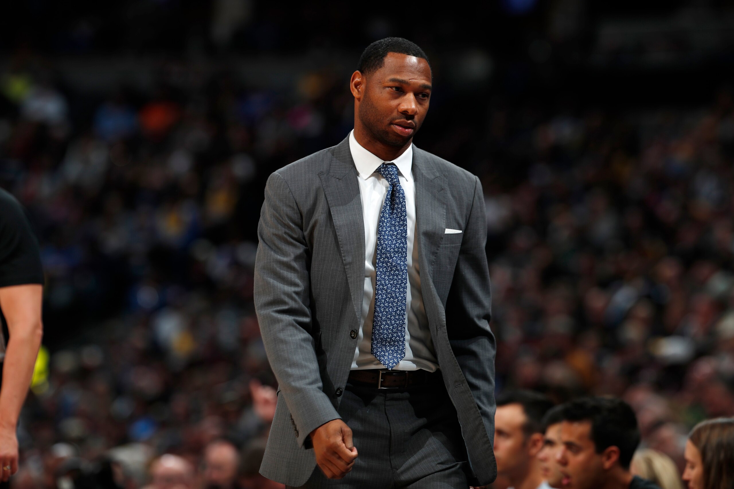 Phoenix Suns assistant coach Willie Green in the second half of an NBA basketball game Sunday, Nov. 24, 2019, in Denver. The Nuggets won 116-104. (AP Photo/David Zalubowski) Phoenix Suns assistant coach Willie Green in the second half of an NBA basketball game Sunday, Nov. 24, 2019, in Denver. The Nuggets won 116-104. (AP Photo/David Zalubowski)