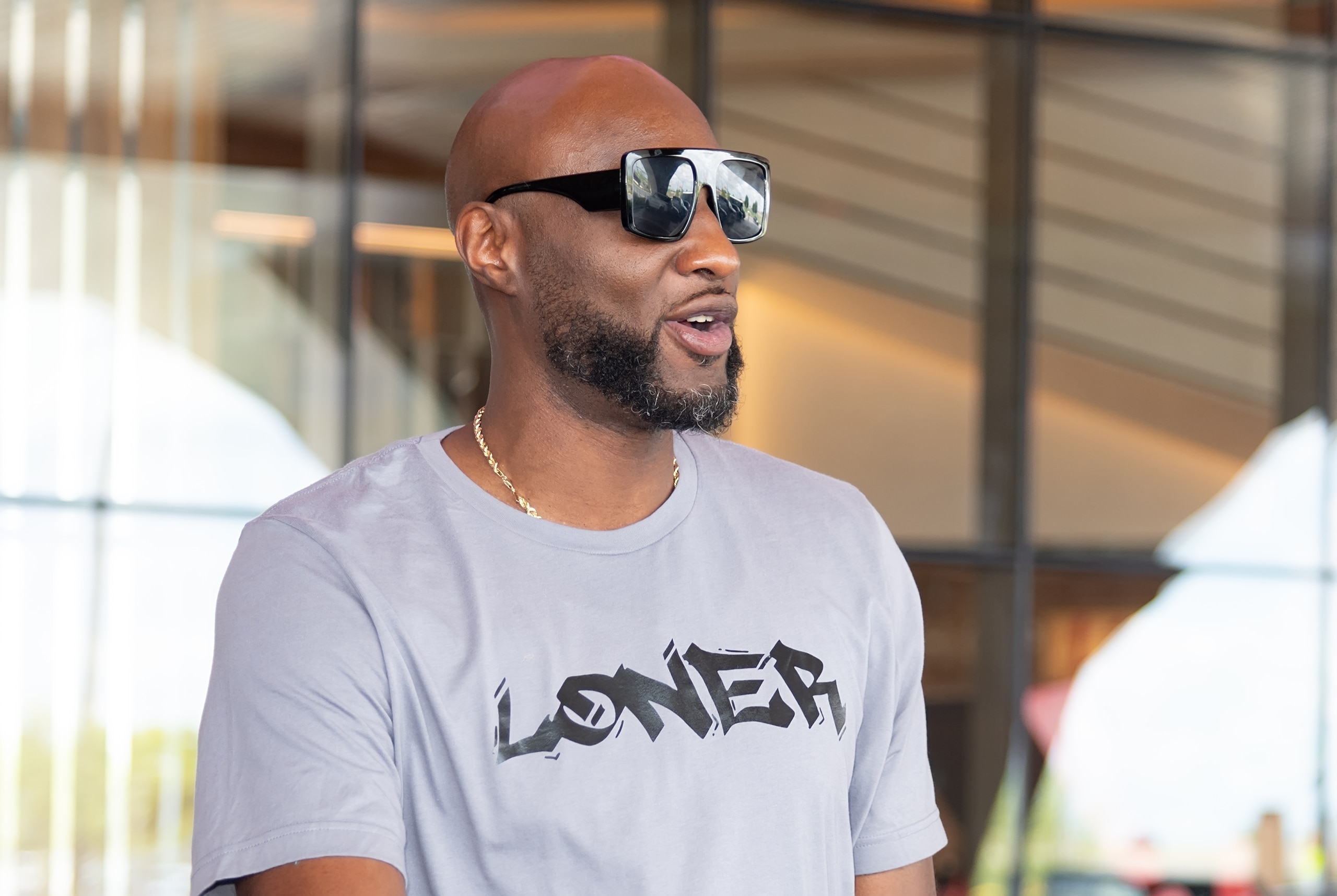 PHILADELPHIA, PENNSYLVANIA - JULY 09: Lamar Odom attends his Celebrity Boxing contract signing to defend his title in an upcoming match at Live! Casino & Hotel Philadelphia on July 09, 2021 in Philadelphia, Pennsylvania. (Photo by Gilbert Carrasquillo/Getty Images)