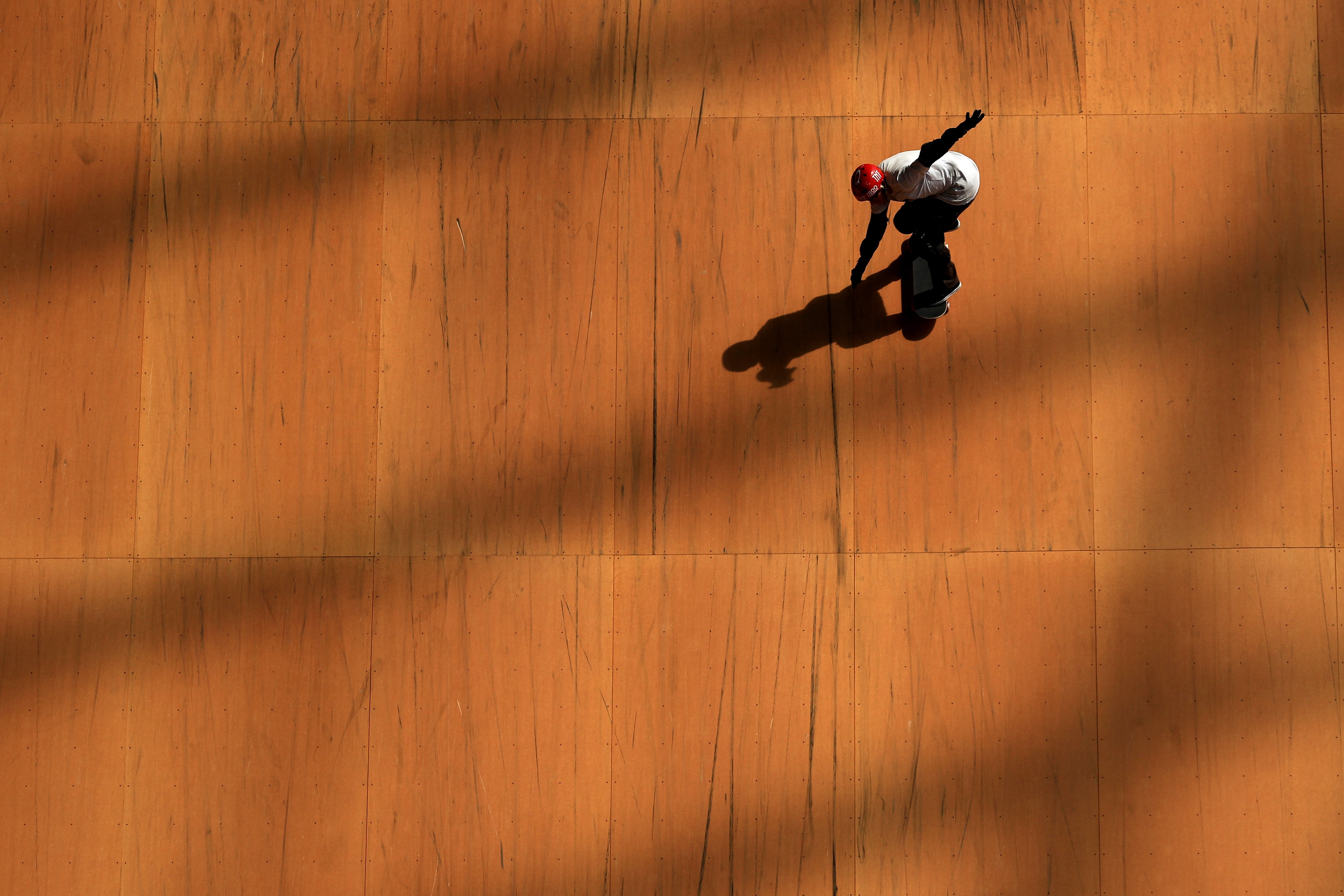 MINNEAPOLIS, MINNESOTA - AUGUST 03:   Rony Gomes of Brazil competes in Skateboard Big Air at the X Games Minneapolis 2019 at U.S. Bank Stadium on August 03, 2019 in Minneapolis, Minnesota. (Photo by Sean M. Haffey/Getty Images)