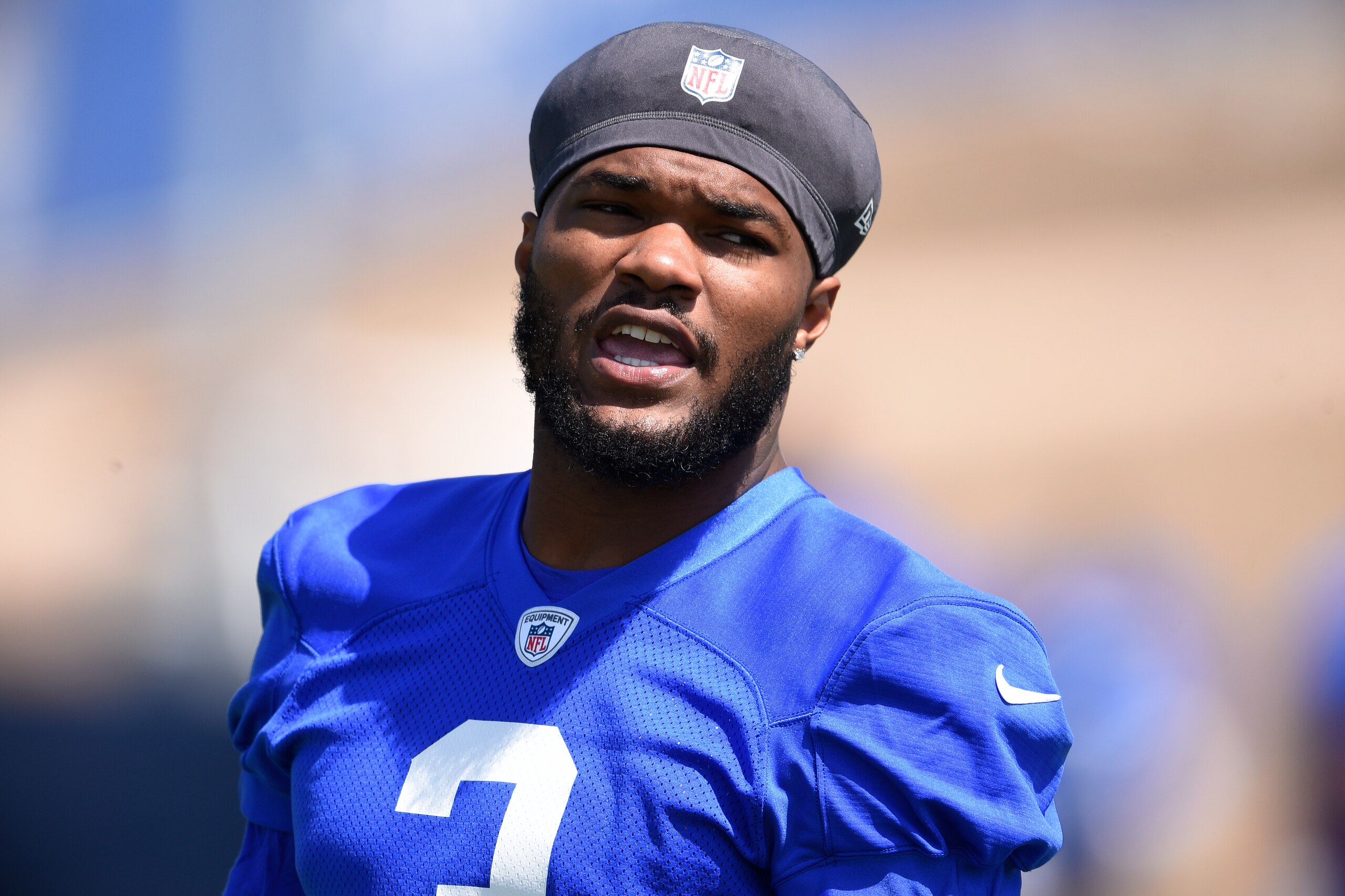 Los Angeles Rams' Cam Akers warms up during NFL football practice in Thousand Oaks, Calif., Thursday, May 27, 2021. (AP Photo/Kelvin Kuo)
