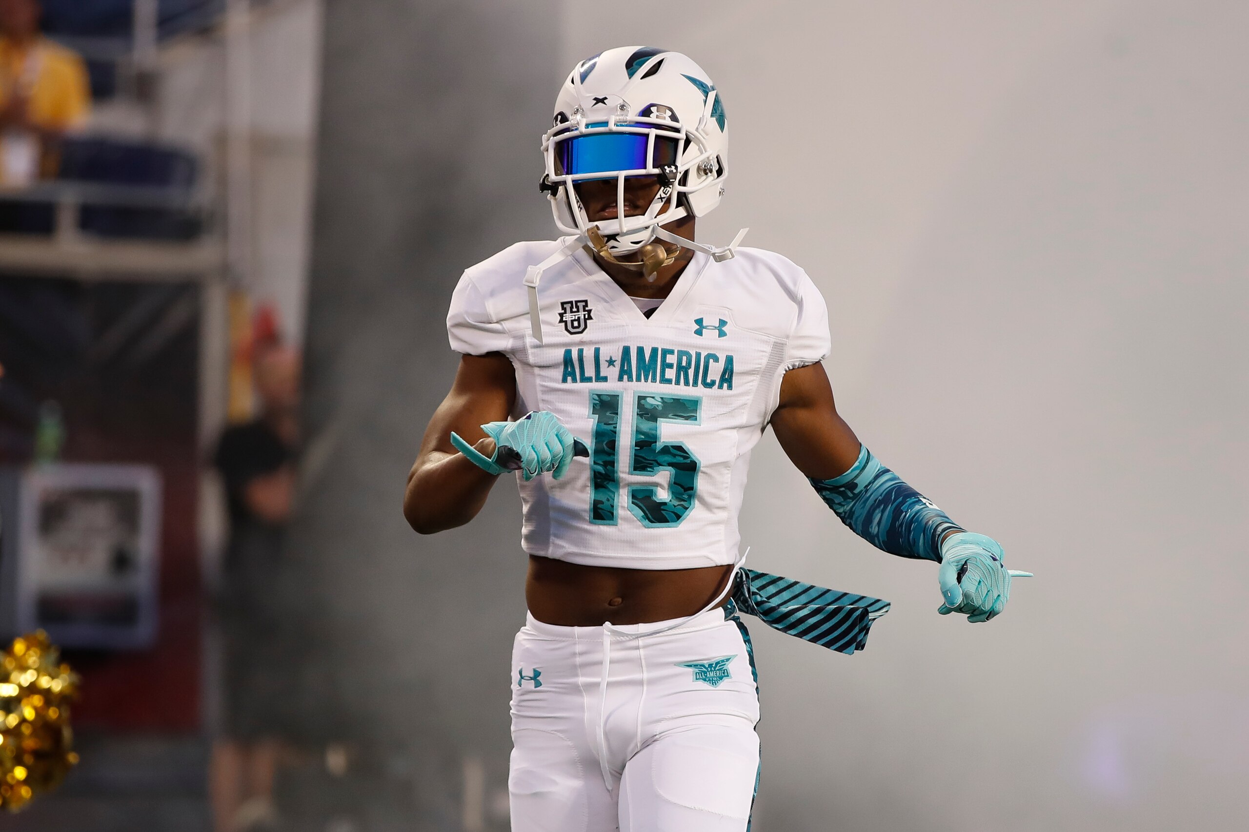 ORLANDO, FL - JANUARY 02: Team Savage safety Avantae Williams (15) during the 2020 Under Armour All-America Game on January 02, 2020 at Camping World Stadium in Orlando, FL. (Photo by Mark LoMoglio/Icon Sportswire via Getty Images)