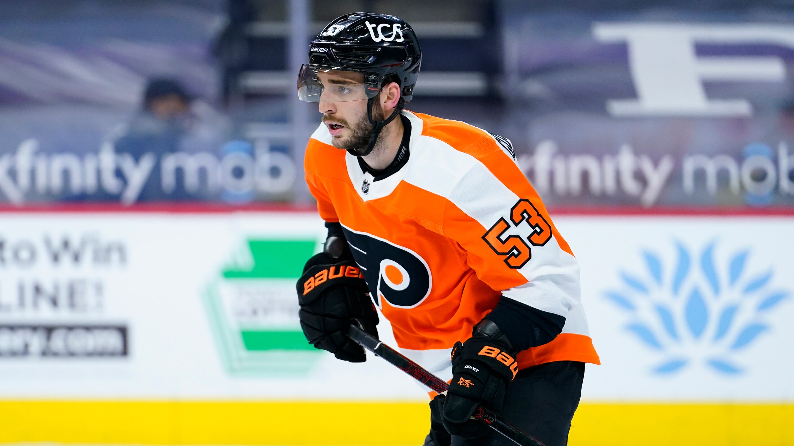 Philadelphia Flyers' Shayne Gostisbehere plays during an NHL hockey game against the New Jersey Devils, Monday, May 10, 2021, in Philadelphia. (AP Photo/Matt Slocum)