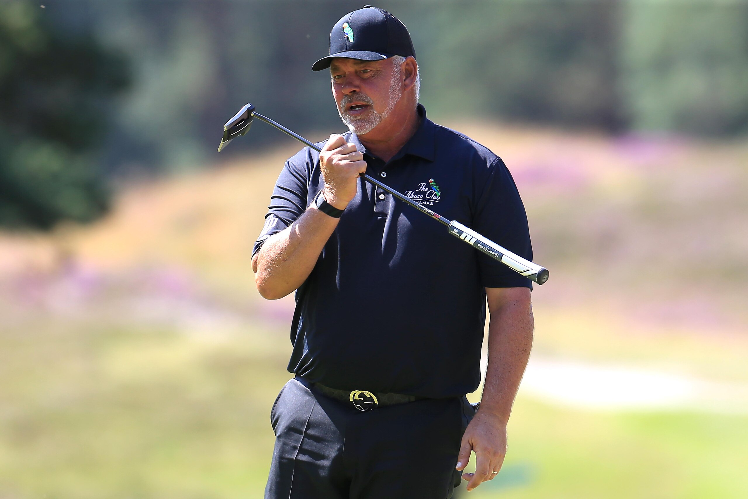 SUNNINGDALE, ENGLAND - JULY 23: Darren Clarke of Northern Ireland during day two of The Senior Open Presented by Rolex at Sunningdale Golf Club on July 23, 2021 in Sunningdale, England. (Photo by Stephen Pond/Getty Images)