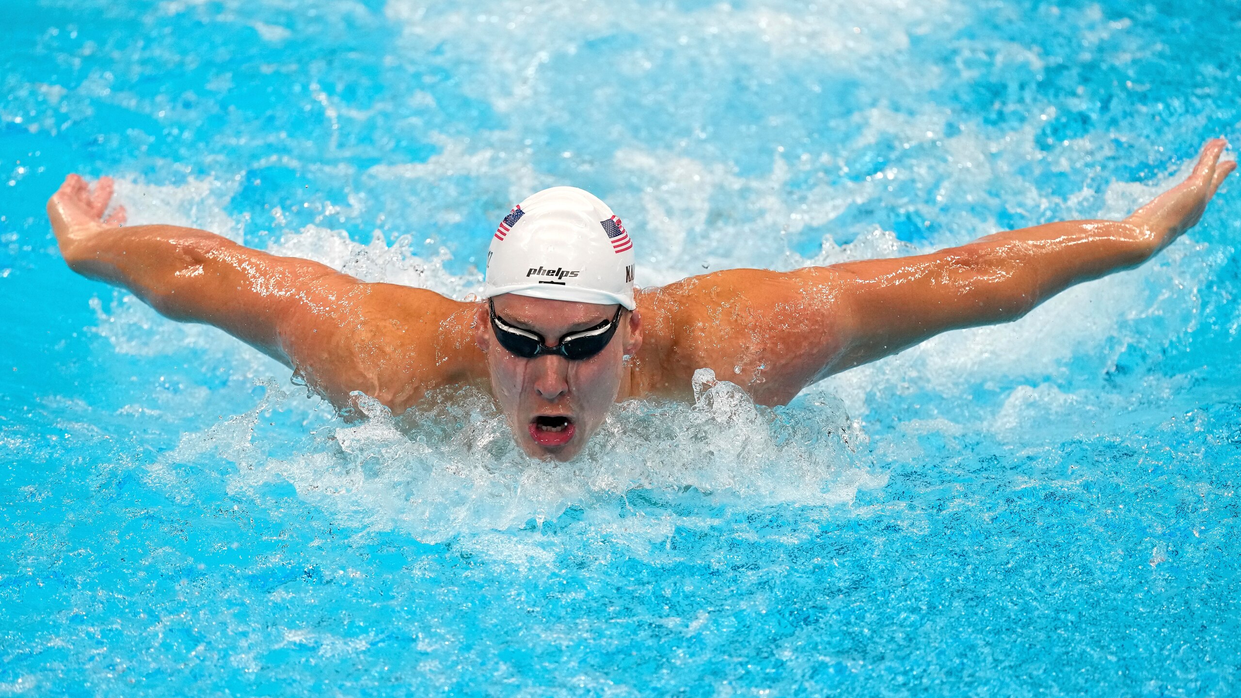 Chase Kalisz, of the United States, swims during a heat for the men's 400-meter individual medley at the 2020 Summer Olympics, Saturday, July 24, 2021, in Tokyo, Japan. (AP Photo/Charlie Riedel)