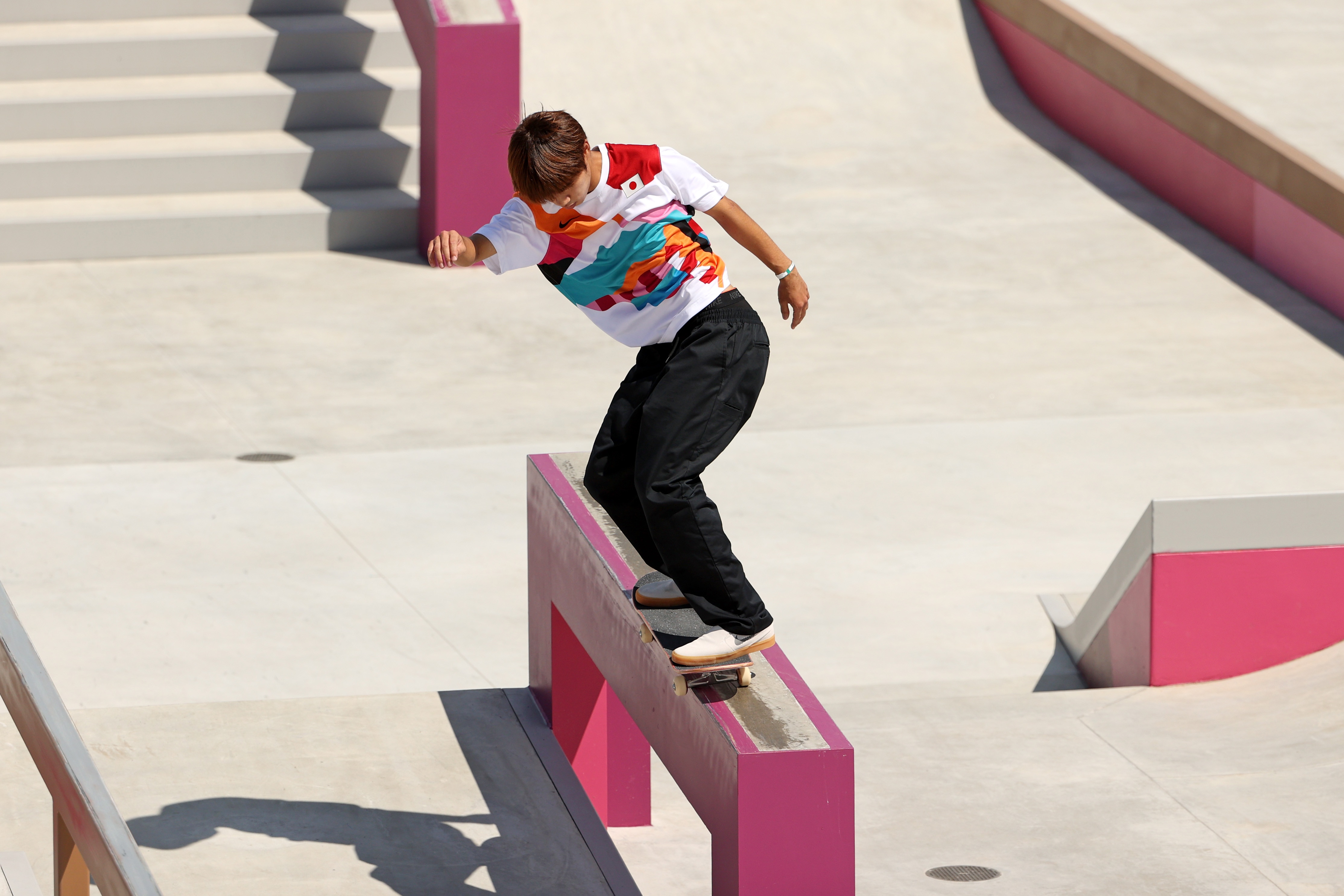 TOKYO, JAPAN - JULY 25: Yuto Horigome of Team Japan competes at the Skateboarding Men's Street Prelims on day two of the Tokyo 2020 Olympic Games at Ariake Urban Sports Park on July 25, 2021 in Tokyo, Japan. (Photo by Ezra Shaw/Getty Images)