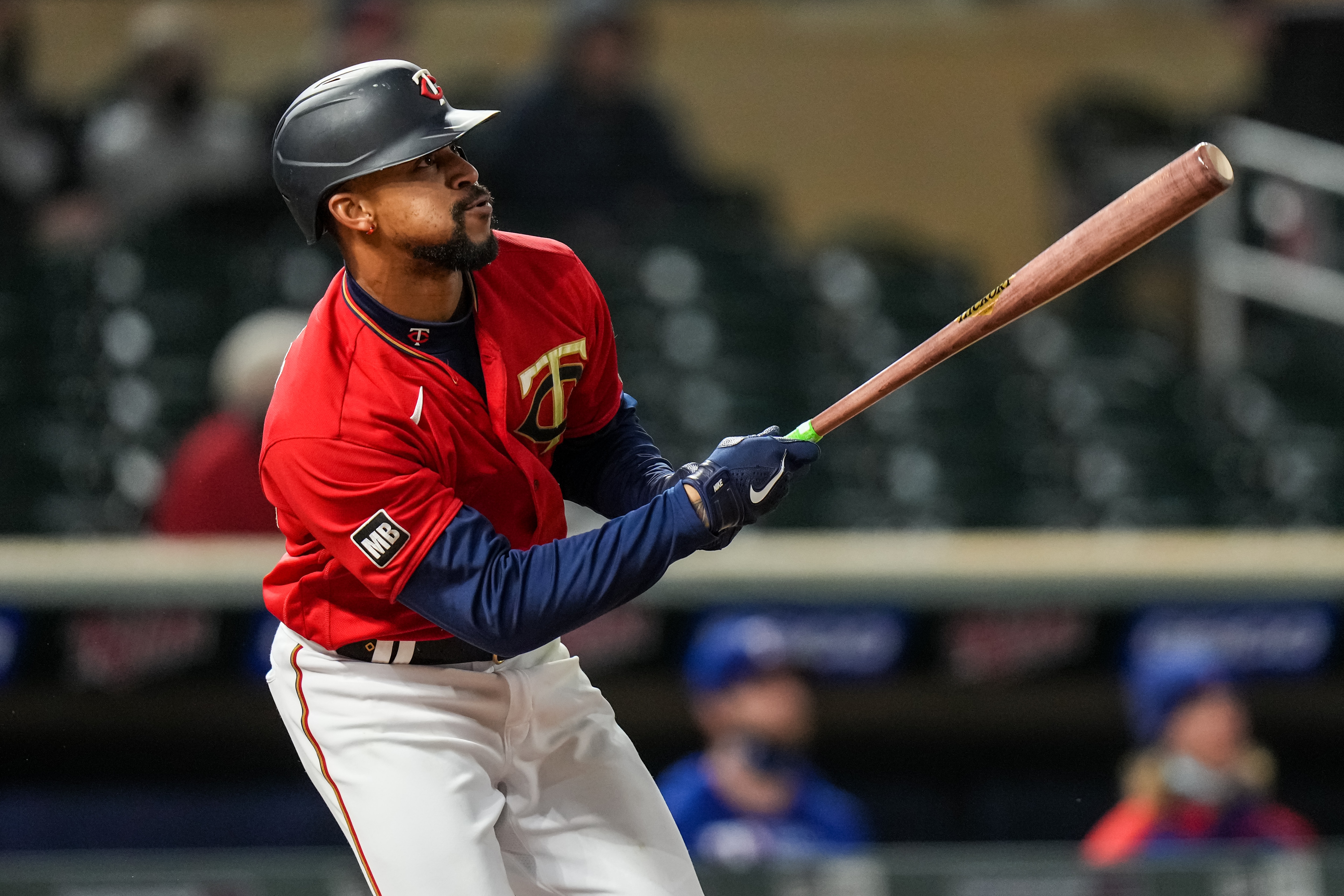 MINNEAPOLIS, MN - MAY 04: Byron Buxton #25 of the Minnesota Twins bats against the Texas Rangers on May 4, 2021 at Target Field in Minneapolis, Minnesota. (Photo by Brace Hemmelgarn/Minnesota Twins/Getty Images)