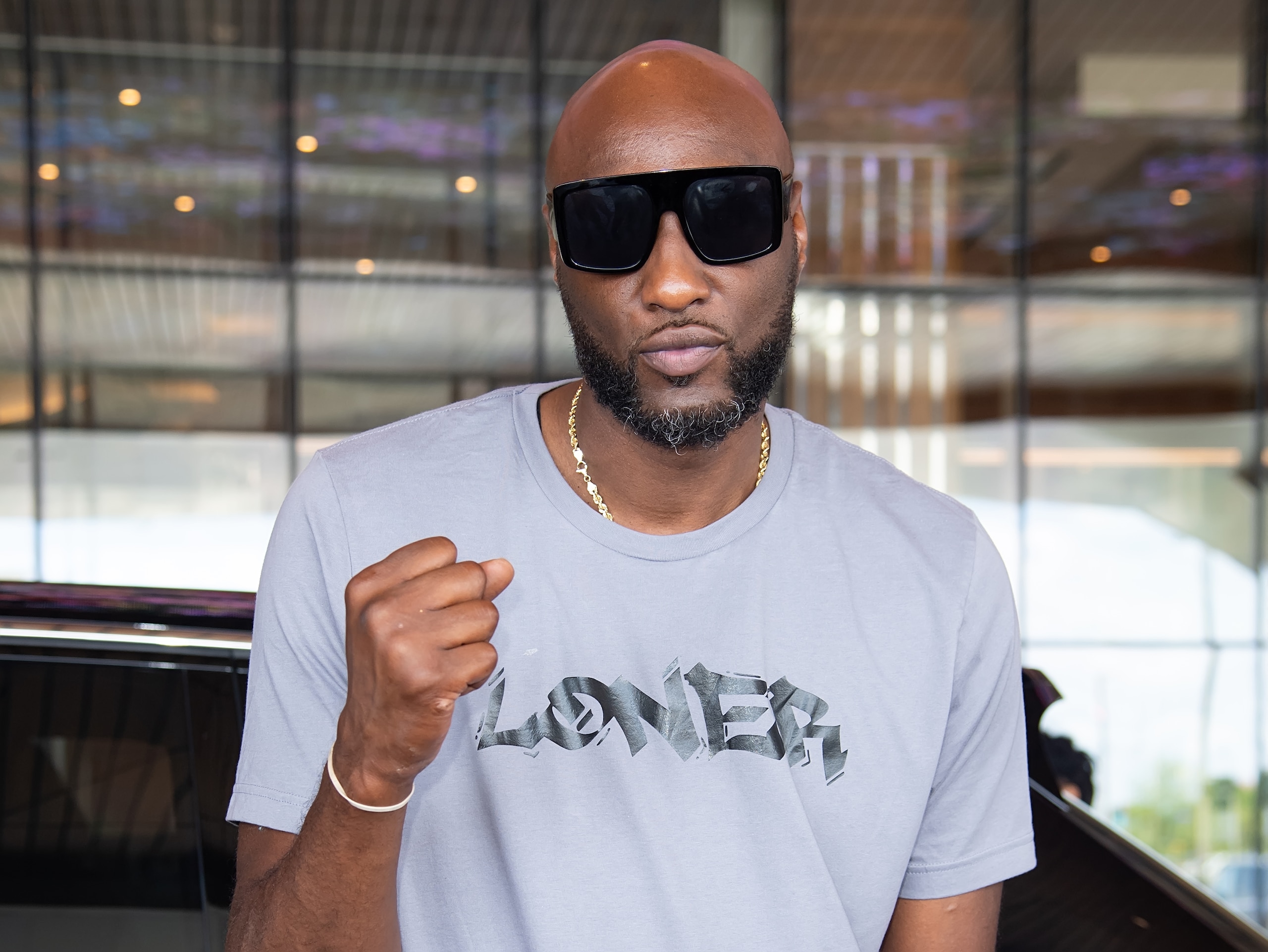 PHILADELPHIA, PENNSYLVANIA - JULY 09: Lamar Odom attends his Celebrity Boxing contract signing to defend his title in an upcoming match at Live! Casino & Hotel Philadelphia on July 09, 2021 in Philadelphia, Pennsylvania. (Photo by Gilbert Carrasquillo/Getty Images)
