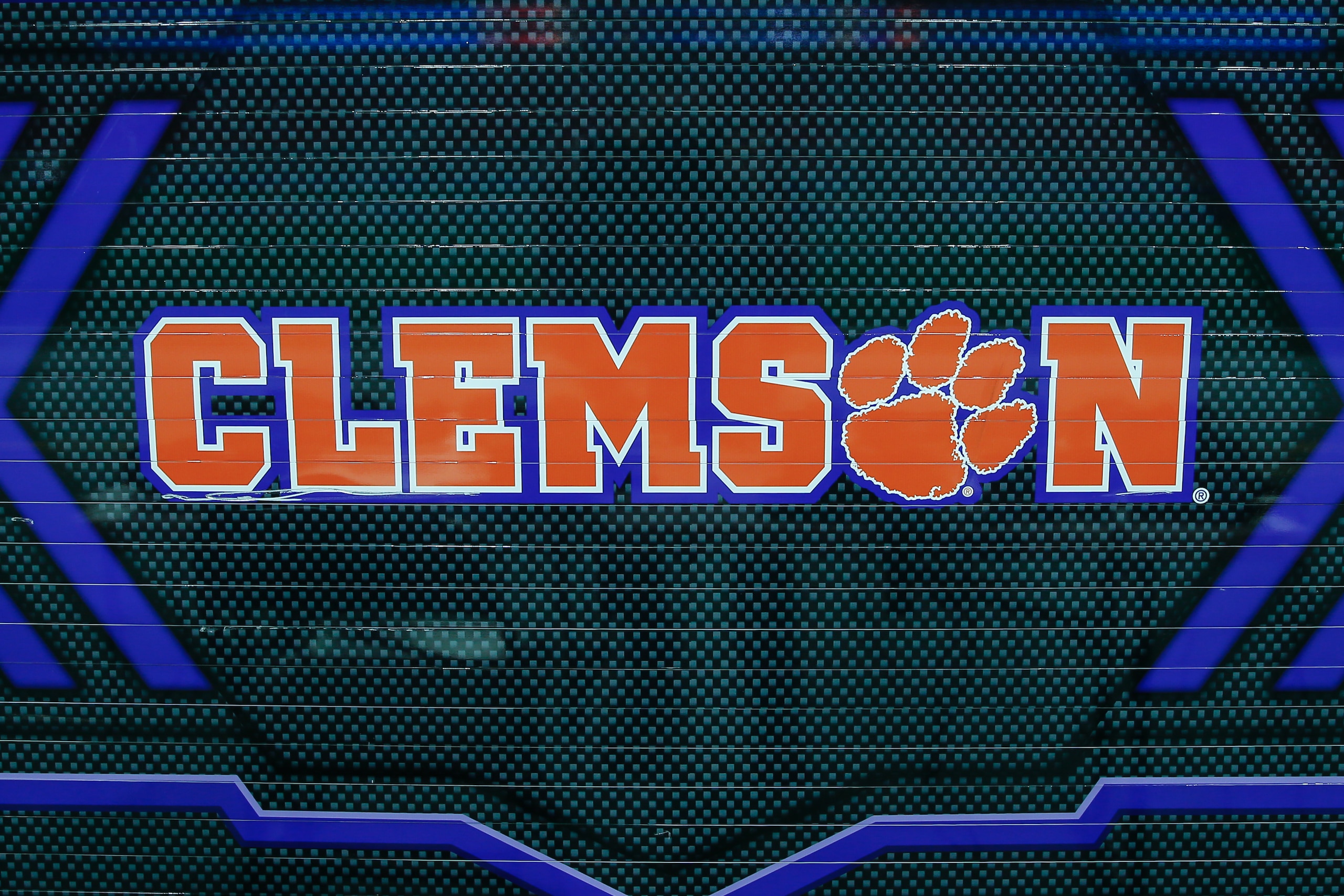 GLENDALE, AZ - DECEMBER 28:  The Clemson Tigers logo before the Fiesta Bowl college football playoff semi final game between the Clemson Tigers and the Ohio State Buckeyes on December 28, 2019 at State Farm Stadium in Glendale, Arizona. (Photo by Kevin Abele/Icon Sportswire via Getty Images)