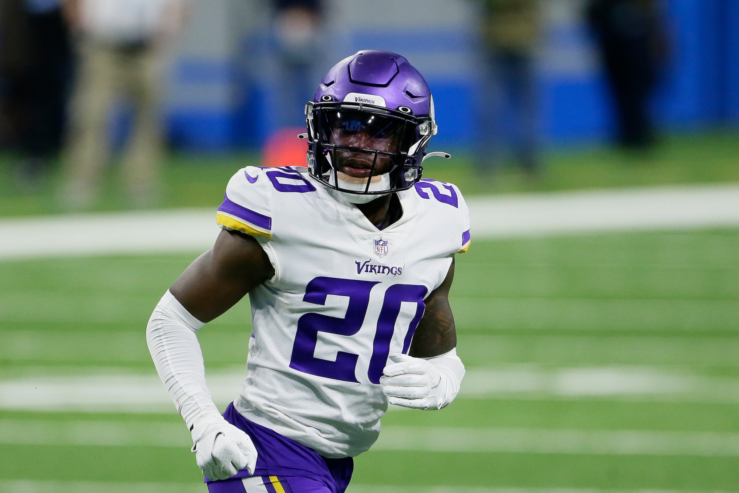 Minnesota Vikings cornerback Jeff Gladney plays during the second half of an NFL football game against the Detroit Lions, Sunday, Jan. 3, 2021, in Detroit. (AP Photo/Duane Burleson)