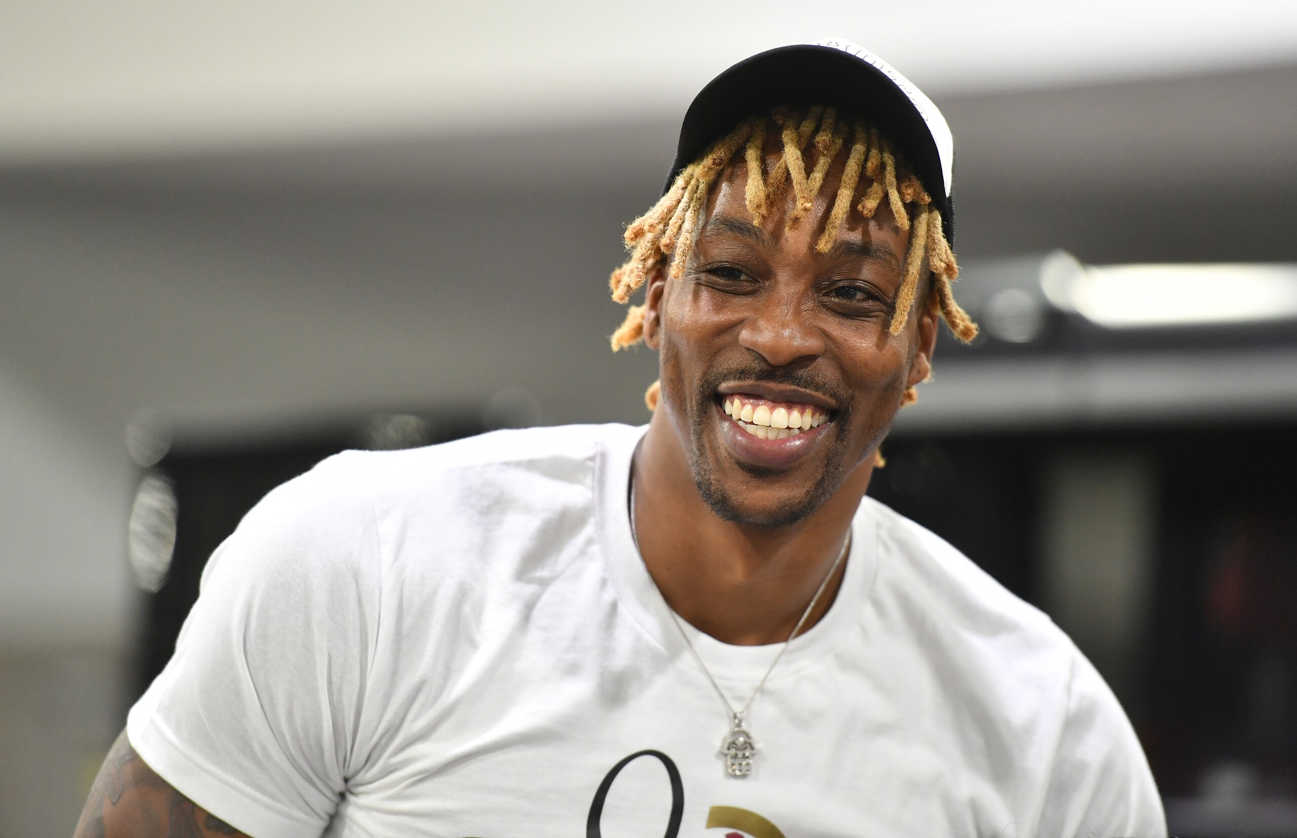 ATLANTA, GEORGIA - JULY 03:  Dwight Howard attends 105.3 The Beat & DJ Envy's Drive Your Dreams Car Show at Georgia World Congress Center on July 03, 2021 in Atlanta, Georgia. (Photo by Paras Griffin/Getty Images)