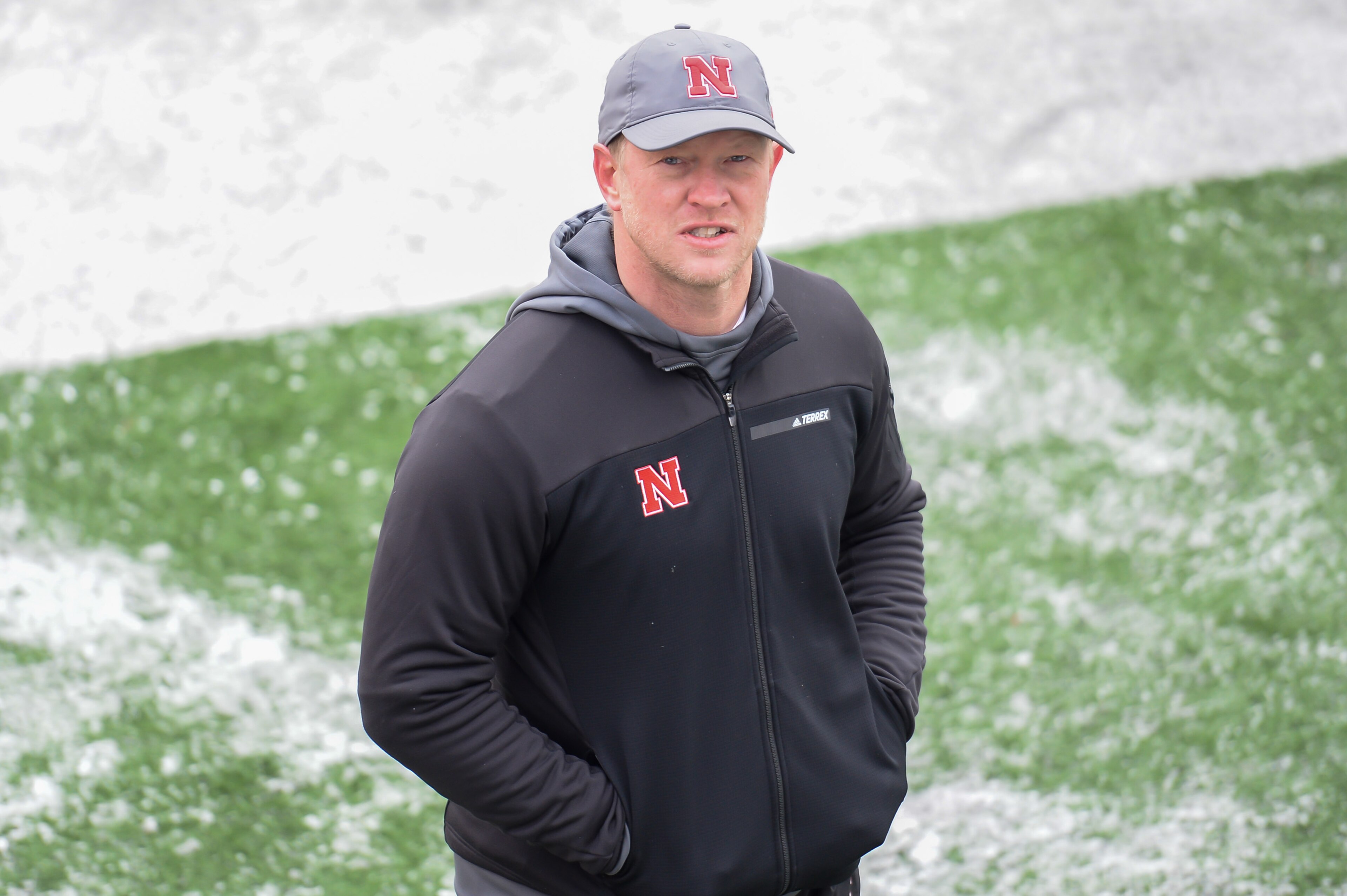 LINCOLN, NE - DECEMBER 12: Head coach Scott Frost of the Nebraska Cornhuskers on the field before the game against the Minnesota Golden Gophers at Memorial Stadium on December 12, 2020 in Lincoln, Nebraska. (Photo by Steven Branscombe/Getty Images) LINCOLN, NE - DECEMBER 12: Head coach Scott Frost of the Nebraska Cornhuskers on the field before the game against the Minnesota Golden Gophers at Memorial Stadium on December 12, 2020 in Lincoln, Nebraska. (Photo by Steven Branscombe/Getty Images)