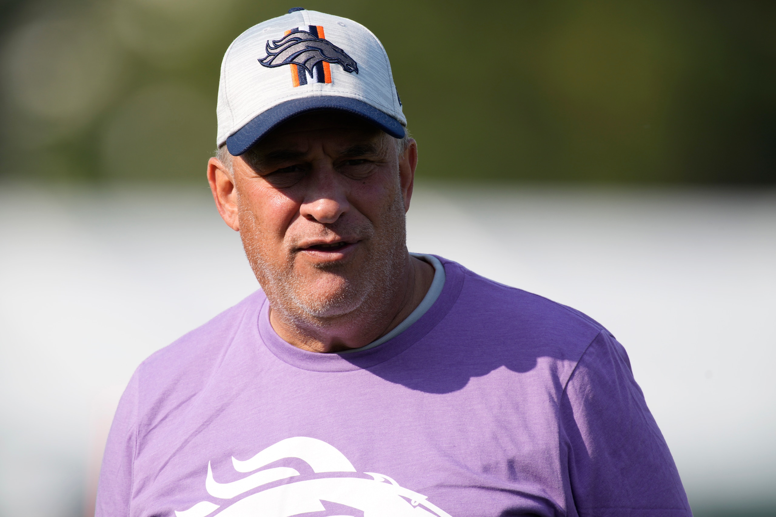 Denver Broncos head coach Vic Fangio looks on as players take part in drills during an NFL football training camp at the team's headquarters Wednesday, Aug. 18, 2021, in Englewood, Colo. (AP Photo/David Zalubowski) Denver Broncos head coach Vic Fangio looks on as players take part in drills during an NFL football training camp at the team's headquarters Wednesday, Aug. 18, 2021, in Englewood, Colo. (AP Photo/David Zalubowski)
