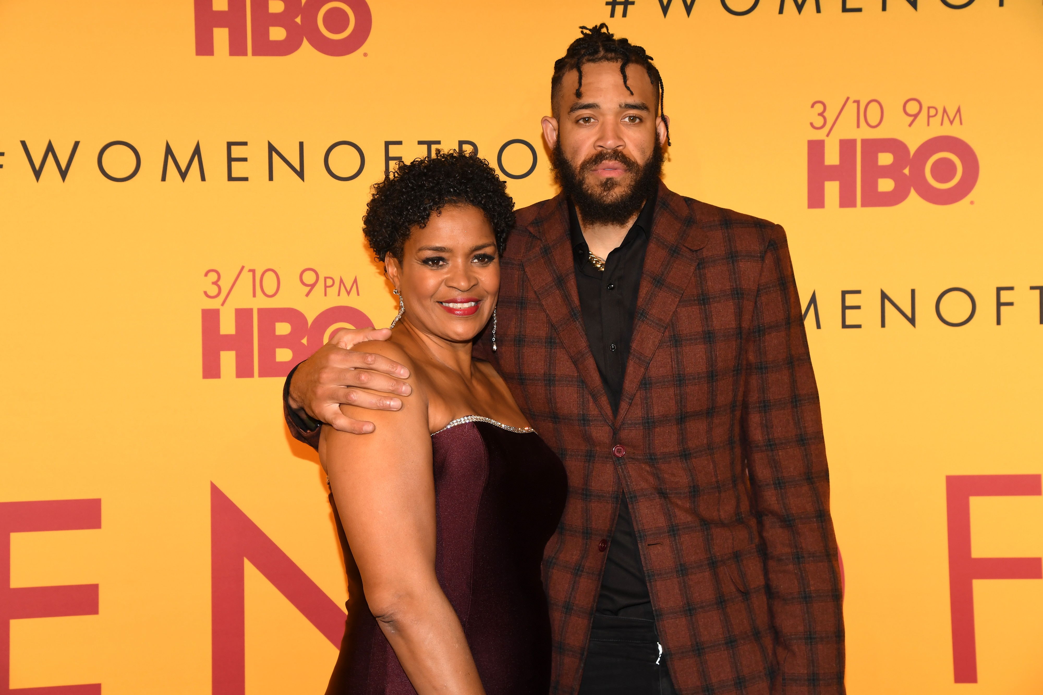 LOS ANGELES, CALIFORNIA - FEBRUARY 26: (L-R) Pam McGee and JaVale McGee attend the Los Angeles premiere of "Women of Troy" from HBO at Ray Stark Family Theatre on February 26, 2020 in Los Angeles, California. (Photo by Jeff Kravitz/FilmMagic for HBO)