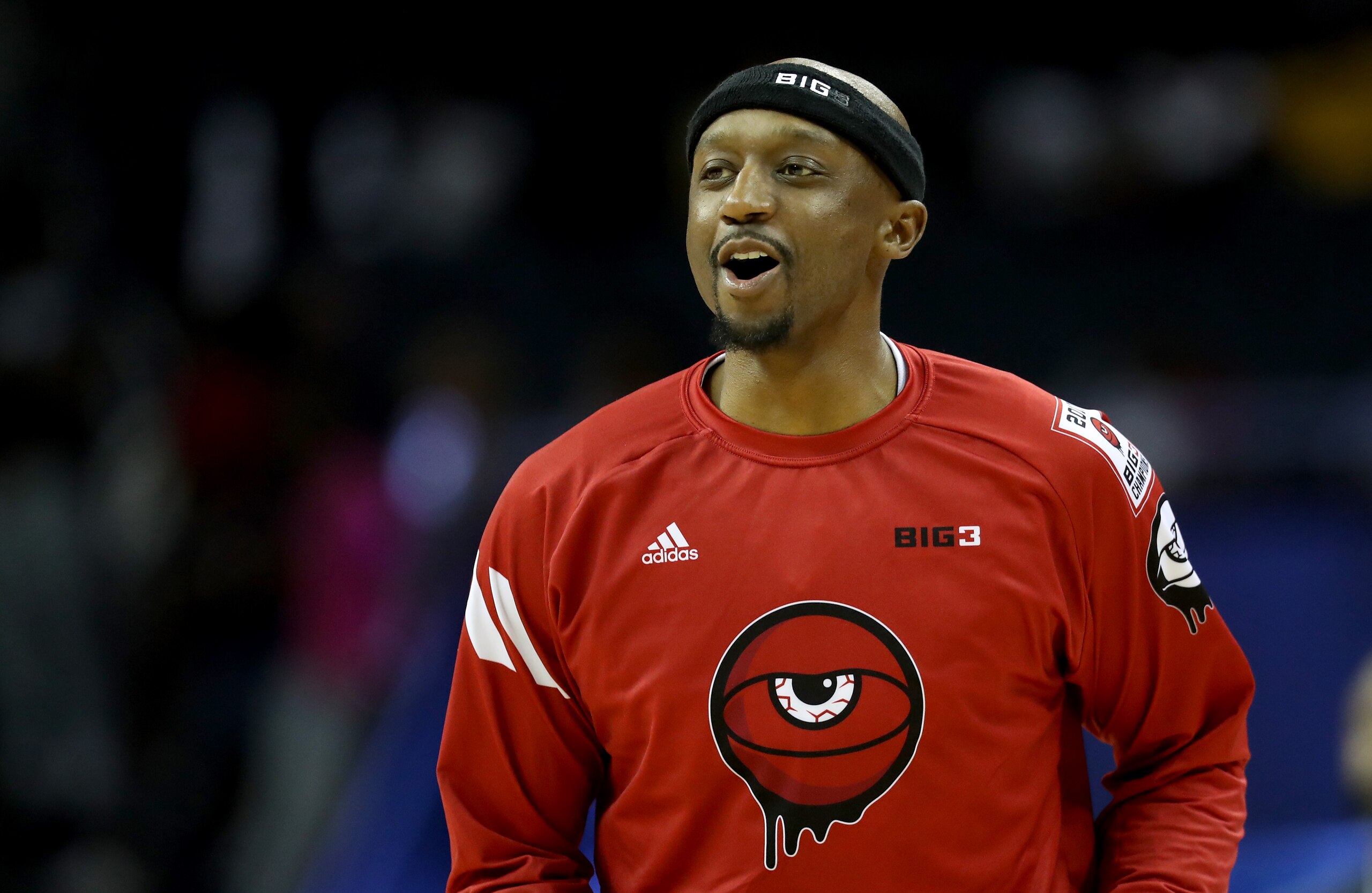 CHARLOTTE, NORTH CAROLINA - JUNE 29: Jason Terry #31 of Trilogy warms up against Triplets during week two of the BIG3 three on three basketball league at Spectrum Center on June 29, 2019 in Charlotte, North Carolina. (Photo by Streeter Lecka/BIG3/Getty Images)