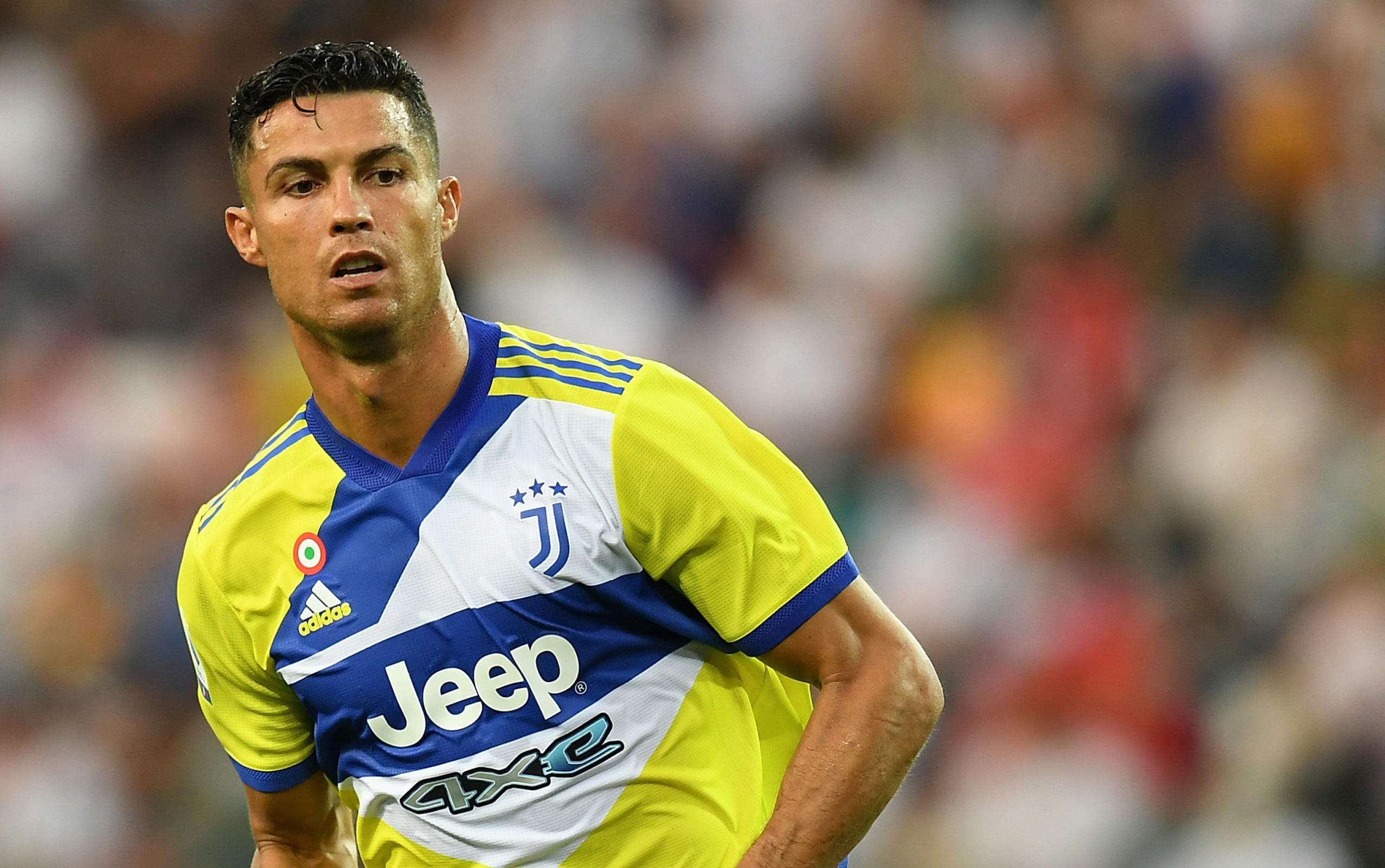 UDINE, ITALY - AUGUST 22: Cristiano Ronaldo of Juventus looks on during the Serie A match between Udinese Calcio v Juventus at Dacia Arena on August 22, 2021 in Udine, Italy. (Photo by Alessandro Sabattini/Getty Images) UDINE, ITALY - AUGUST 22: Cristiano Ronaldo of Juventus looks on during the Serie A match between Udinese Calcio v Juventus at Dacia Arena on August 22, 2021 in Udine, Italy. (Photo by Alessandro Sabattini/Getty Images)