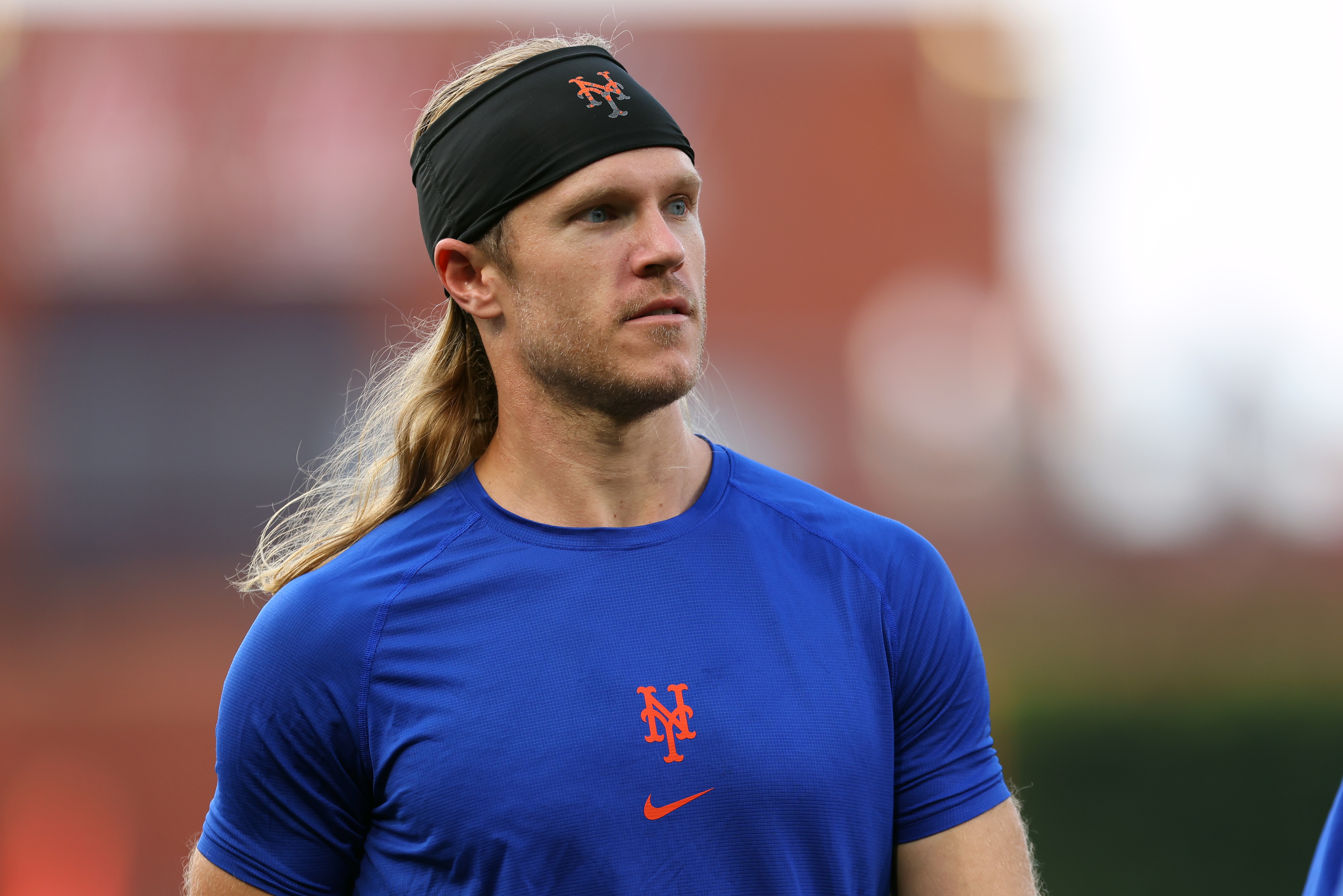 PHILADELPHIA, PA - AUGUST 06: Noah Syndergaard #34 of the New York Mets in action against the Philadelphia Phillies during a game at Citizens Bank Park on August 6, 2021 in Philadelphia, Pennsylvania. The Phillies defeated the Mets 4-2. (Photo by Rich Schultz/Getty Images)