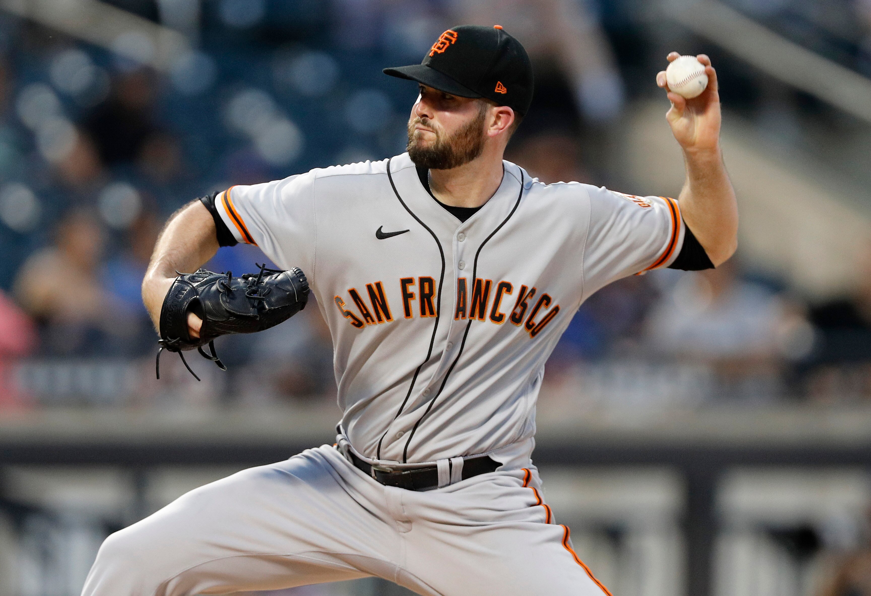 NEW YORK, NEW YORK - AUGUST 26:  Alex Wood #57 of the San Francisco Giants pitches during the first inning against the New York Mets at Citi Field on August 26, 2021 in New York City. (Photo by Jim McIsaac/Getty Images)