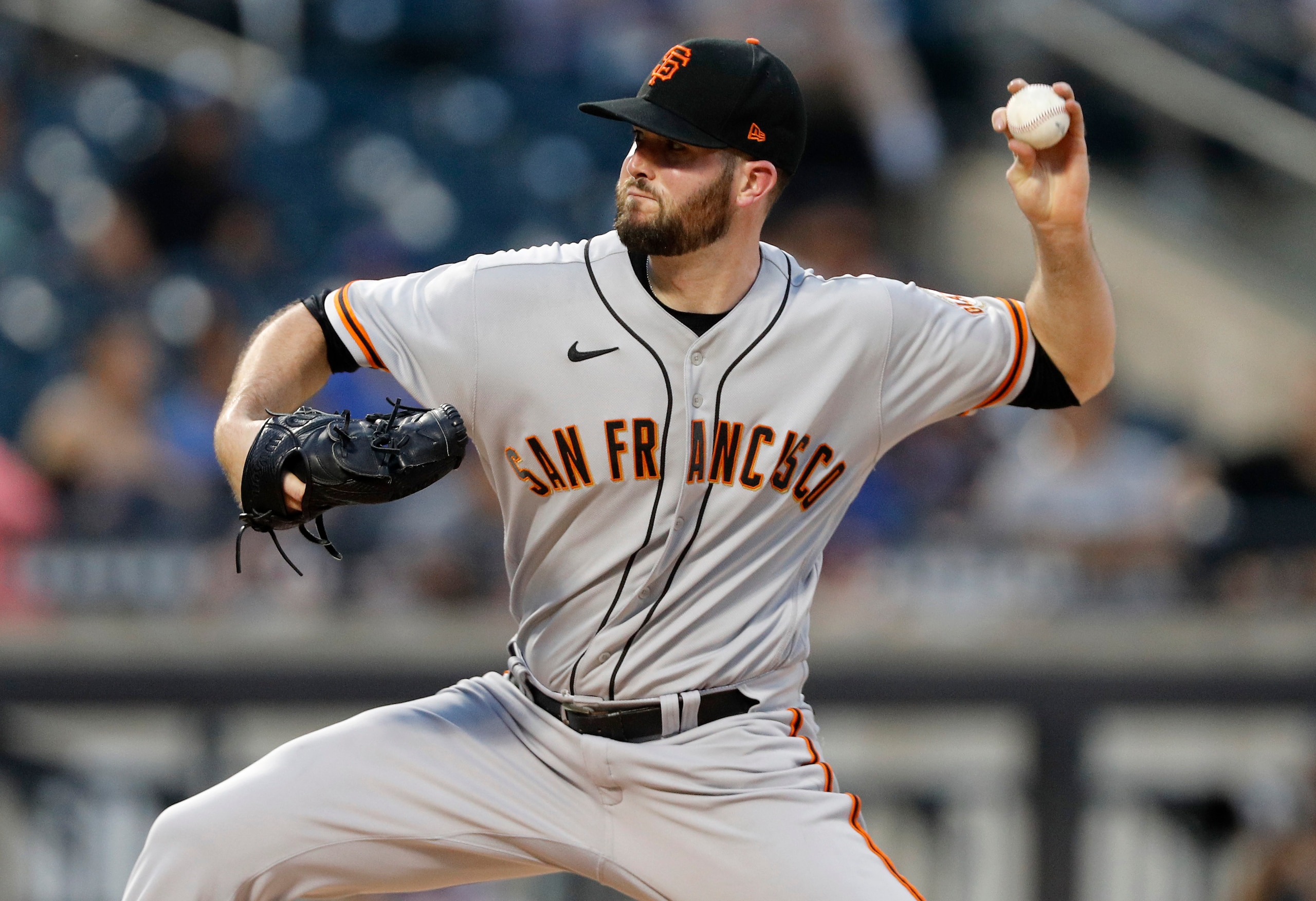 NEW YORK, NEW YORK - AUGUST 26:  Alex Wood #57 of the San Francisco Giants pitches during the first inning against the New York Mets at Citi Field on August 26, 2021 in New York City. (Photo by Jim McIsaac/Getty Images)