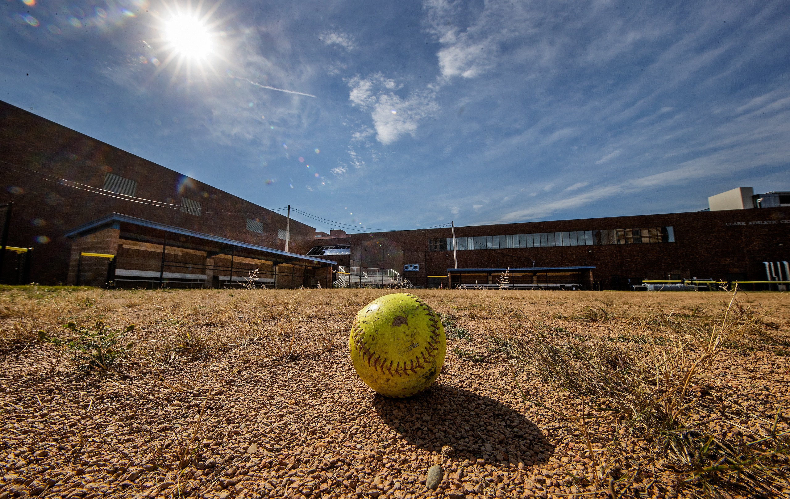 BOSTON, MA - OCTOBER 7: Boston, Ma 10/7/2020: (Stan Grossfeld/Globe Staff)- The softball field at UMASS Boston in Boston is dormant on Oct. 7, 2020. With no intramural sports, college students endure a depressing timeout. Having virtual classes is bad enough, but suspending intramural leagues cuts out a huge social and recreational component of college life. (Photo by Stan Grossfeld/The Boston Globe via Getty Images)