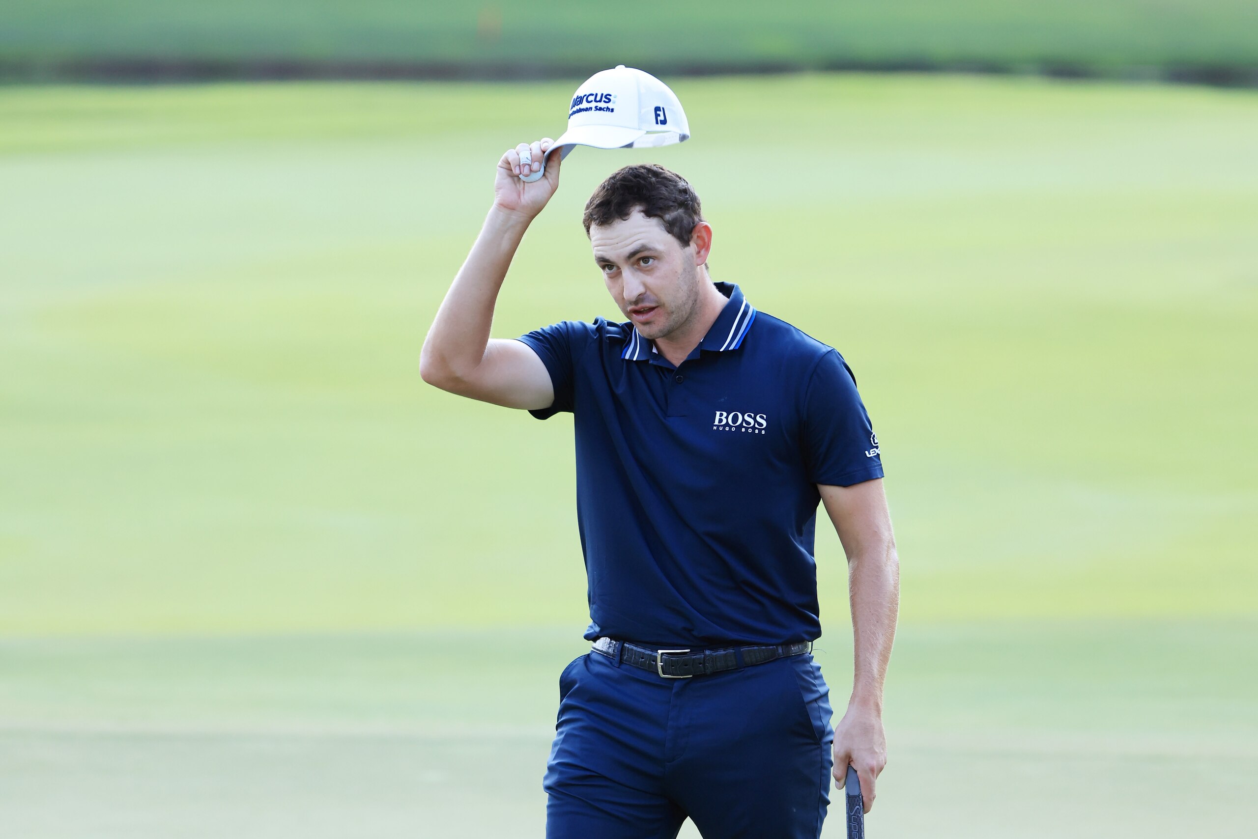 ATLANTA, GEORGIA - SEPTEMBER 05: Patrick Cantlay of the United States celebrates on the 18th green after winning during the final round of the TOUR Championship at East Lake Golf Club on September 05, 2021 in Atlanta, Georgia. (Photo by Sam Greenwood/Getty Images)