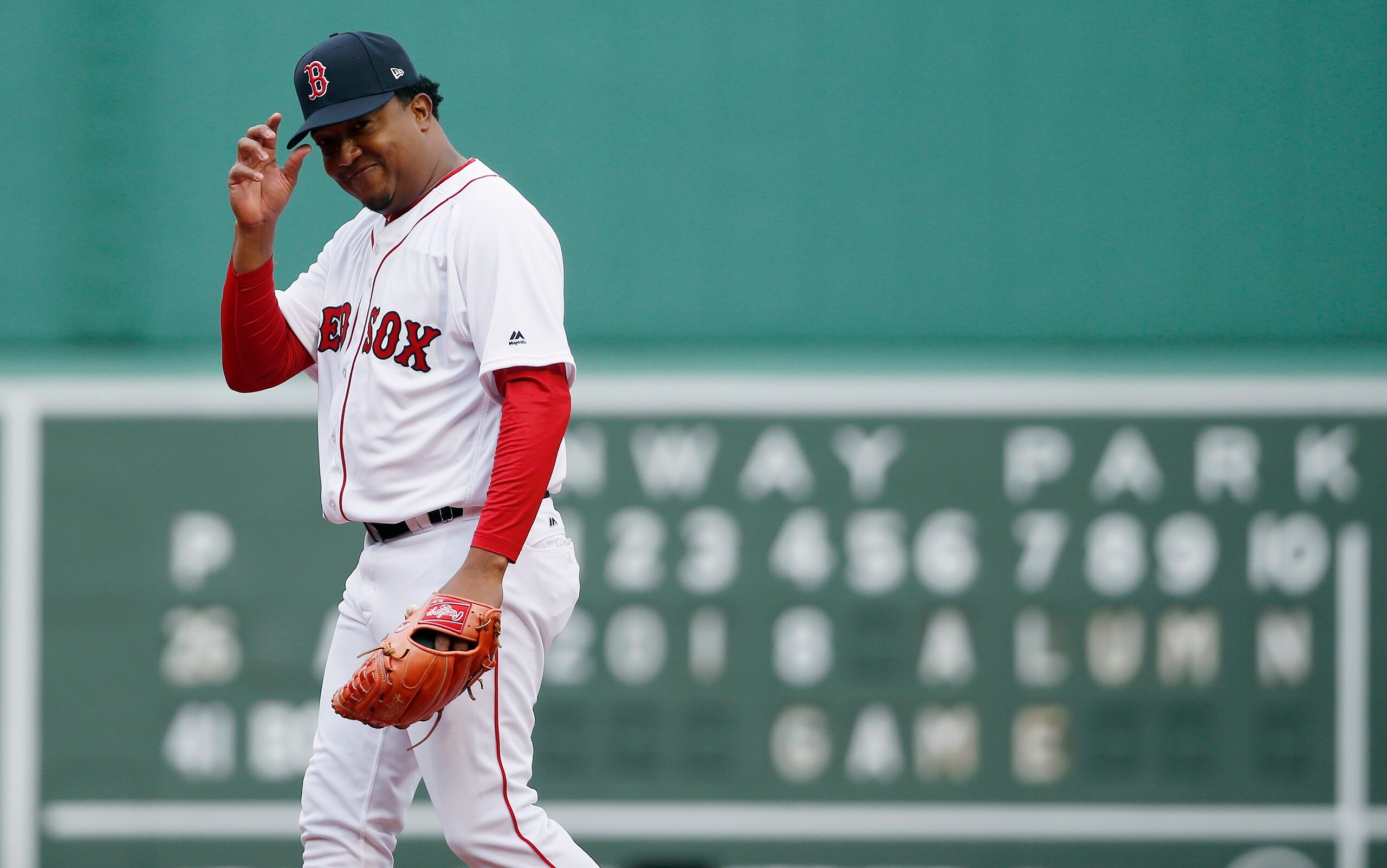 Former Boston Red Sox's Pedro Martinez walks on the field before a Red Sox alumni baseball game, Sunday, May 27, 2018, in Boston. (AP Photo/Michael Dwyer) Former Boston Red Sox's Pedro Martinez walks on the field before a Red Sox alumni baseball game, Sunday, May 27, 2018, in Boston. (AP Photo/Michael Dwyer)