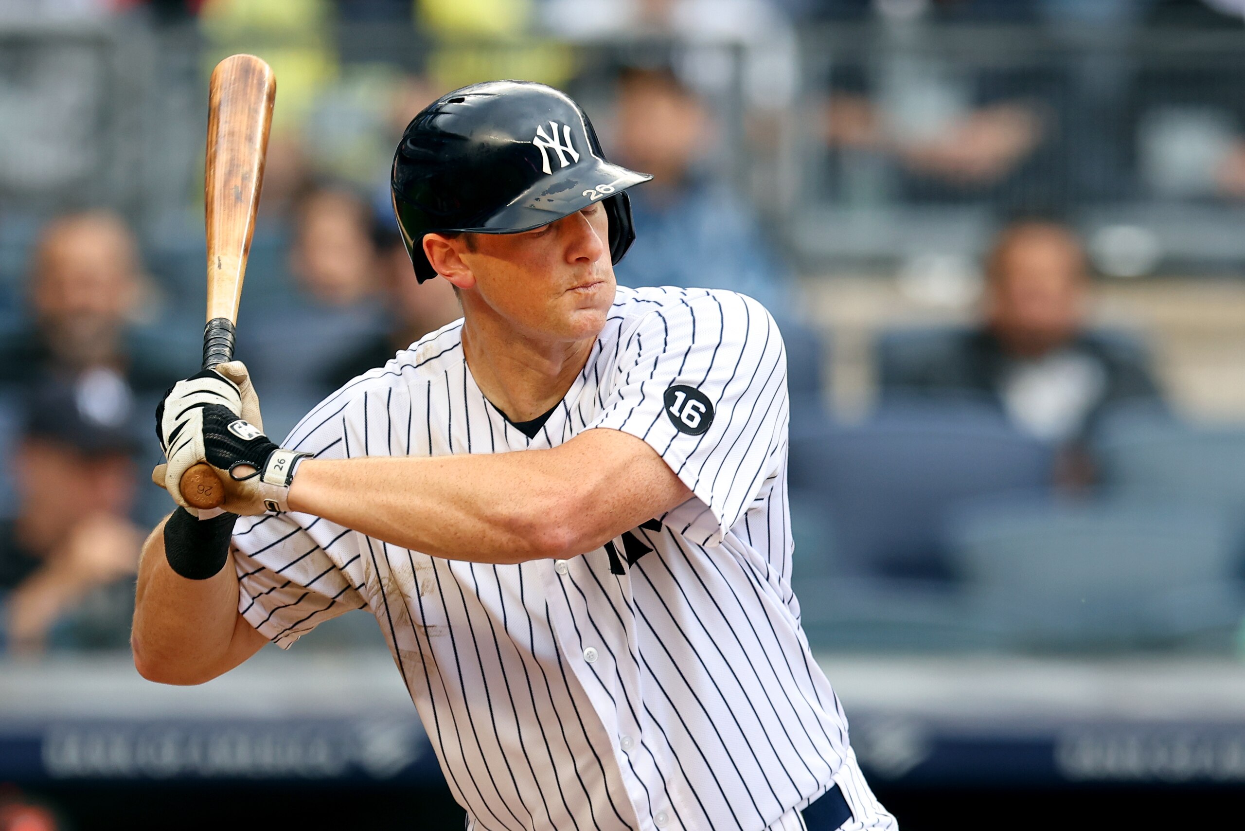 NEW YORK, NY - SEPTEMBER 05: DJ LeMahieu #26 of the New York Yankees in action against the Baltimore Orioles during a game at Yankee Stadium on September 5, 2021 in New York City. (Photo by Rich Schultz/Getty Images)