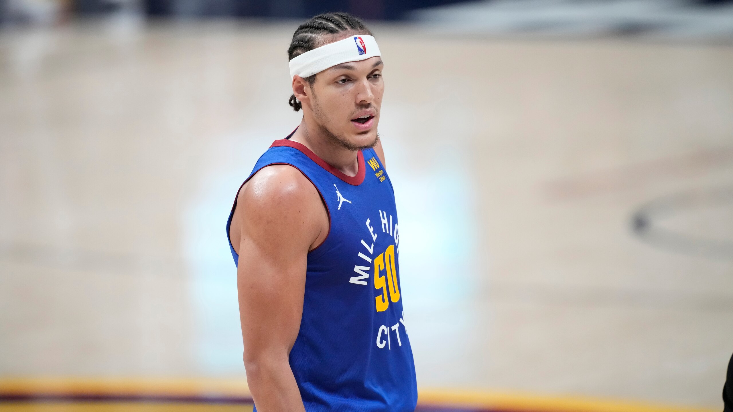 Denver Nuggets forward Aaron Gordon (50) in the second half of Game 3 of an NBA second-round playoff series Friday, June 11, 2021, in Denver. Phoenix won 116-102. (AP Photo/David Zalubowski) Denver Nuggets forward Aaron Gordon (50) in the second half of Game 3 of an NBA second-round playoff series Friday, June 11, 2021, in Denver. Phoenix won 116-102. (AP Photo/David Zalubowski)
