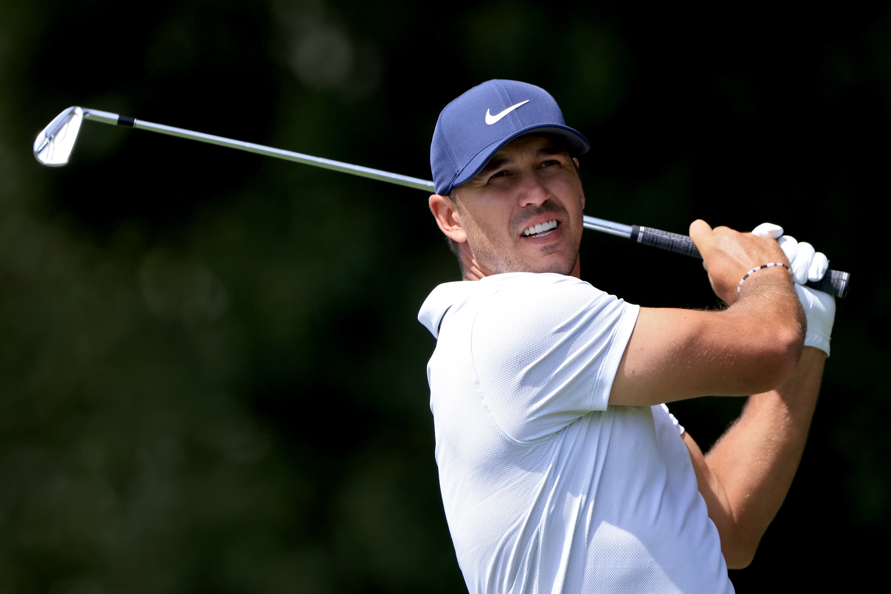 ATLANTA, GEORGIA - SEPTEMBER 03: Brooks Koepka plays his shot from the second tee during the second round of the TOUR Championship at East Lake Golf Club on September 03, 2021 in Atlanta, Georgia. (Photo by Sam Greenwood/Getty Images)