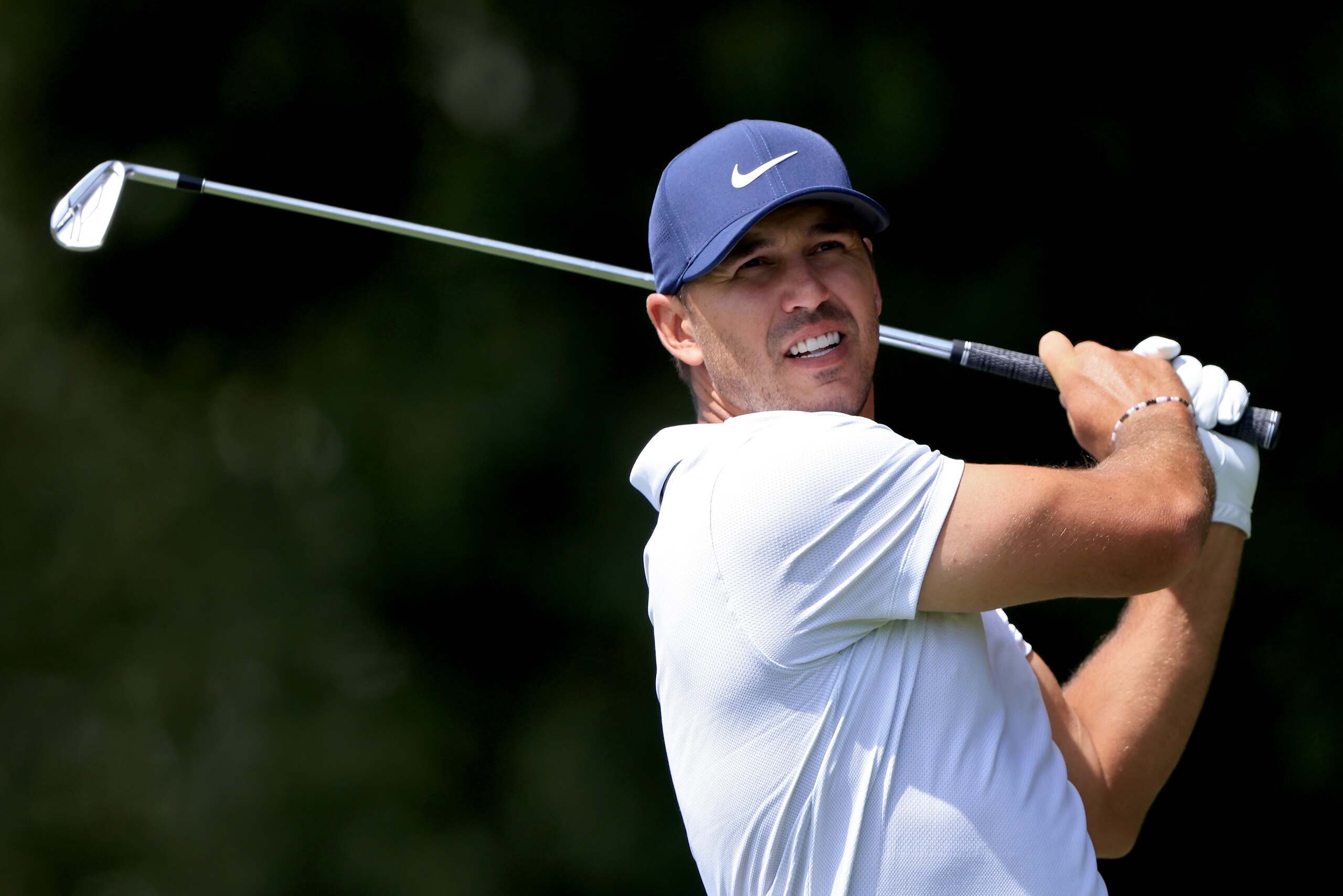 ATLANTA, GEORGIA - SEPTEMBER 03: Brooks Koepka plays his shot from the second tee during the second round of the TOUR Championship at East Lake Golf Club on September 03, 2021 in Atlanta, Georgia. (Photo by Sam Greenwood/Getty Images)