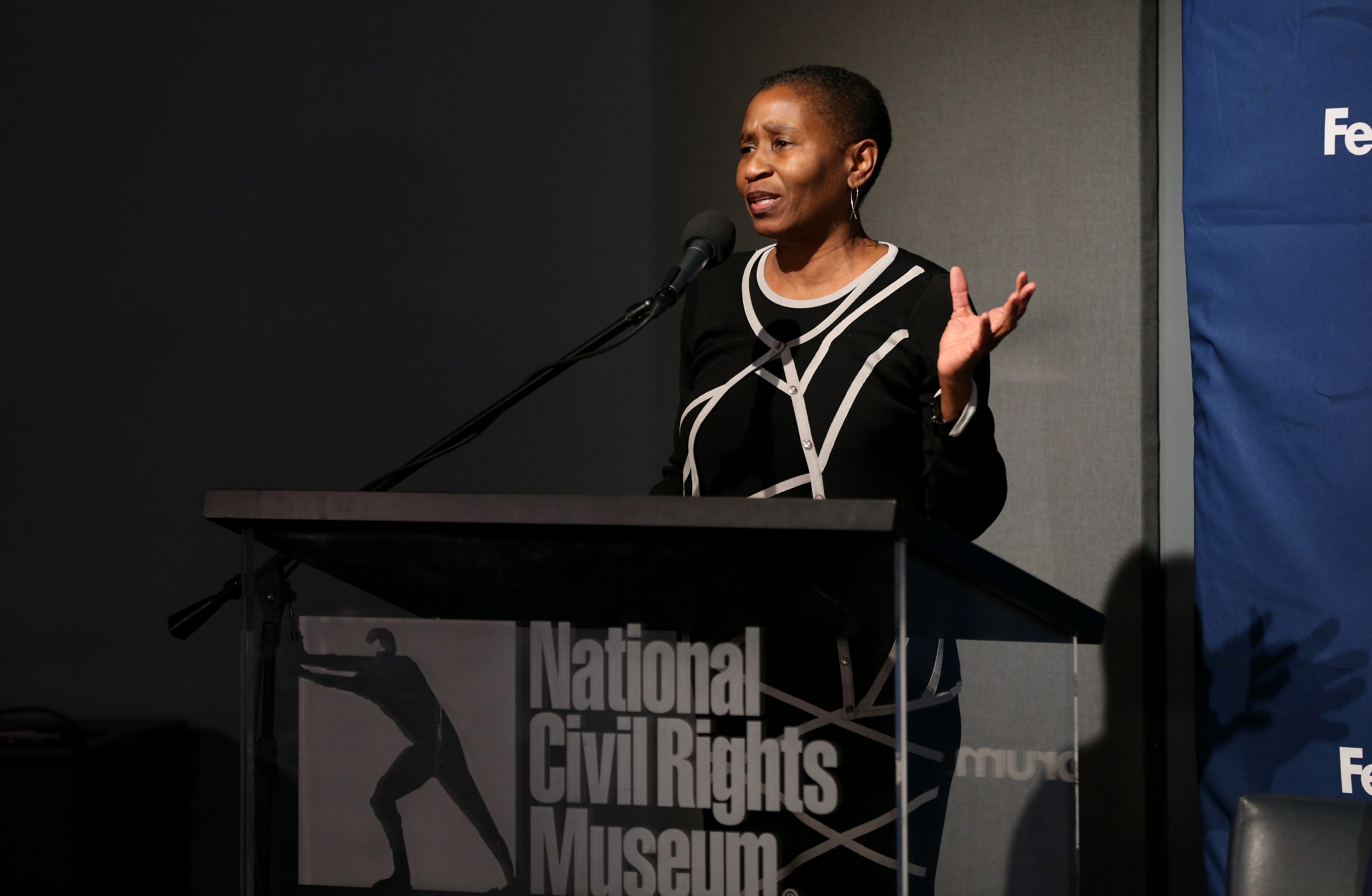 MEMPHIS, TN - JANUARY 14:  Michele Roberts participates in MLK Sports Legacy Award and a tour of the National Civil Rights Museum on January 14, 2018 at the National Civil Rights Museum at the Lorraine Motel in Memphis, Tennessee. NOTE TO USER: User expressly acknowledges and agrees that, by downloading and or using this photograph, User is consenting to the terms and conditions of the Getty Images License Agreement. Mandatory Copyright Notice: Copyright 2018 NBAE (Photo by Joe Murphy/NBAE via Getty Images)