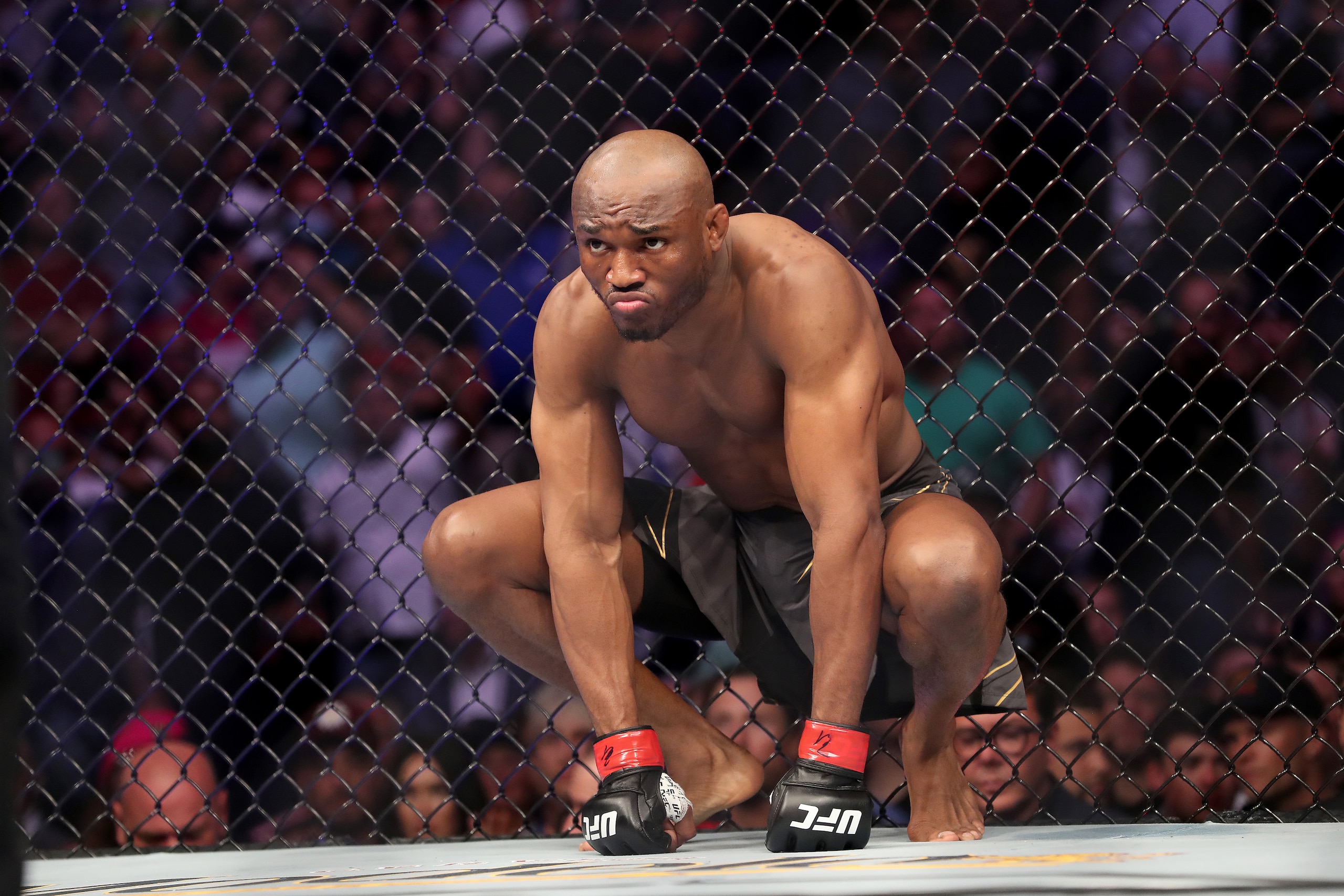 JACKSONVILLE, FL - APRIL 25: Kamaru Usman of Nigera prepares to fight Jorge Masvidal of the United States during the Welterweight Title bout of UFC 261 at VyStar Veterans Memorial Arena on April 25, 2021 in Jacksonville, Florida. (Photo by Alex Menendez/Getty Images) JACKSONVILLE, FL - APRIL 25: Kamaru Usman of Nigera prepares to fight Jorge Masvidal of the United States during the Welterweight Title bout of UFC 261 at VyStar Veterans Memorial Arena on April 25, 2021 in Jacksonville, Florida. (Photo by Alex Menendez/Getty Images)