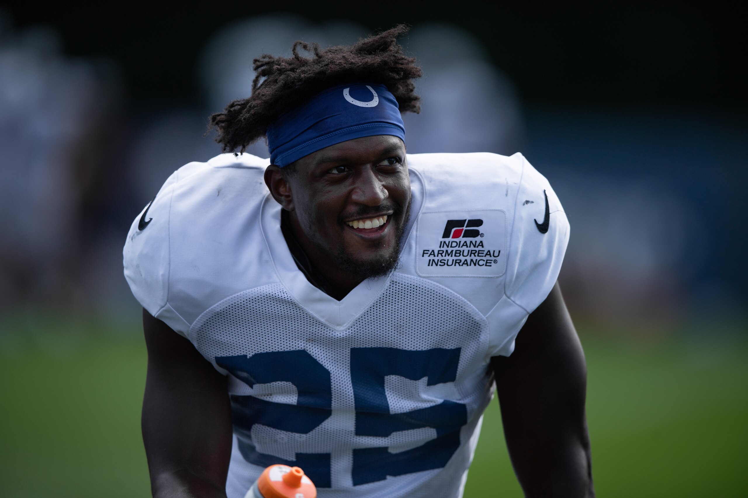WESTFIELD, IN - AUGUST 18: Indianapolis Colts running back Marlon Mack (25) runs through a drill during the Indianapolis Colts training camp practice on August 18, 2021 at Grand Park Sports Complex in Westfield, IN. (Photo by Zach Bolinger/Icon Sportswire via Getty Images) WESTFIELD, IN - AUGUST 18: Indianapolis Colts running back Marlon Mack (25) runs through a drill during the Indianapolis Colts training camp practice on August 18, 2021 at Grand Park Sports Complex in Westfield, IN. (Photo by Zach Bolinger/Icon Sportswire via Getty Images)