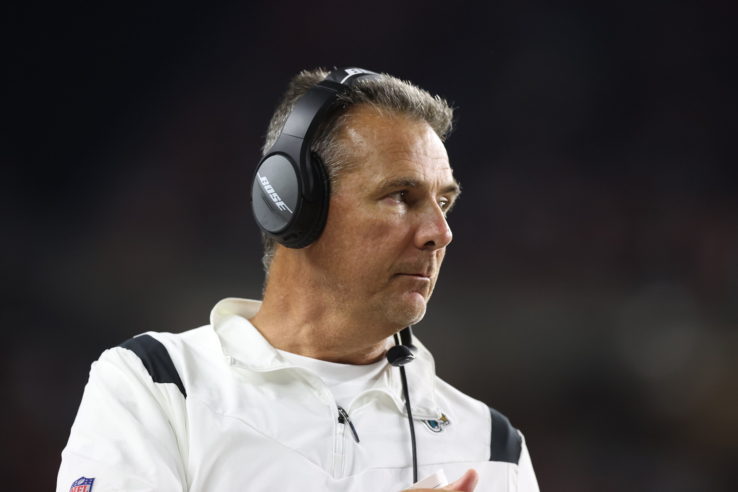 CINCINNATI, OHIO - SEPTEMBER 30: Head coach Urban Meyer of the Jacksonville Jaguars looks on against the Cincinnati Bengals during the first half of an NFL football game at Paul Brown Stadium on September 30, 2021 in Cincinnati, Ohio. (Photo by Andy Lyons/Getty Images)
