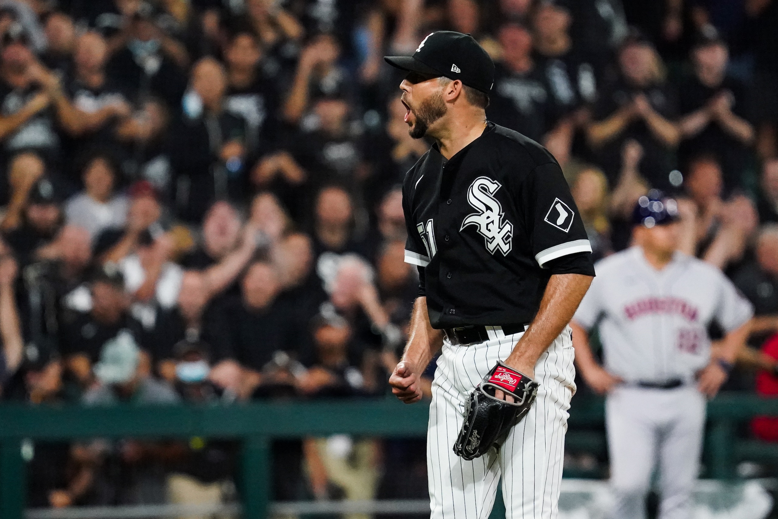 CHICAGO, IL - OCTOBER 10: Ryan Tepera #51 of the Chicago White Sox reacts in the fifth inning during Game 3 of the ALDS between the Houston Astros and the Chicago White Sox at Guaranteed Rate Field on Sunday, October 10, 2021 in Chicago, Illinois. (Photo by Nuccio DiNuzzo/MLB Photos via Getty Images) CHICAGO, IL - OCTOBER 10: Ryan Tepera #51 of the Chicago White Sox reacts in the fifth inning during Game 3 of the ALDS between the Houston Astros and the Chicago White Sox at Guaranteed Rate Field on Sunday, October 10, 2021 in Chicago, Illinois. (Photo by Nuccio DiNuzzo/MLB Photos via Getty Images)