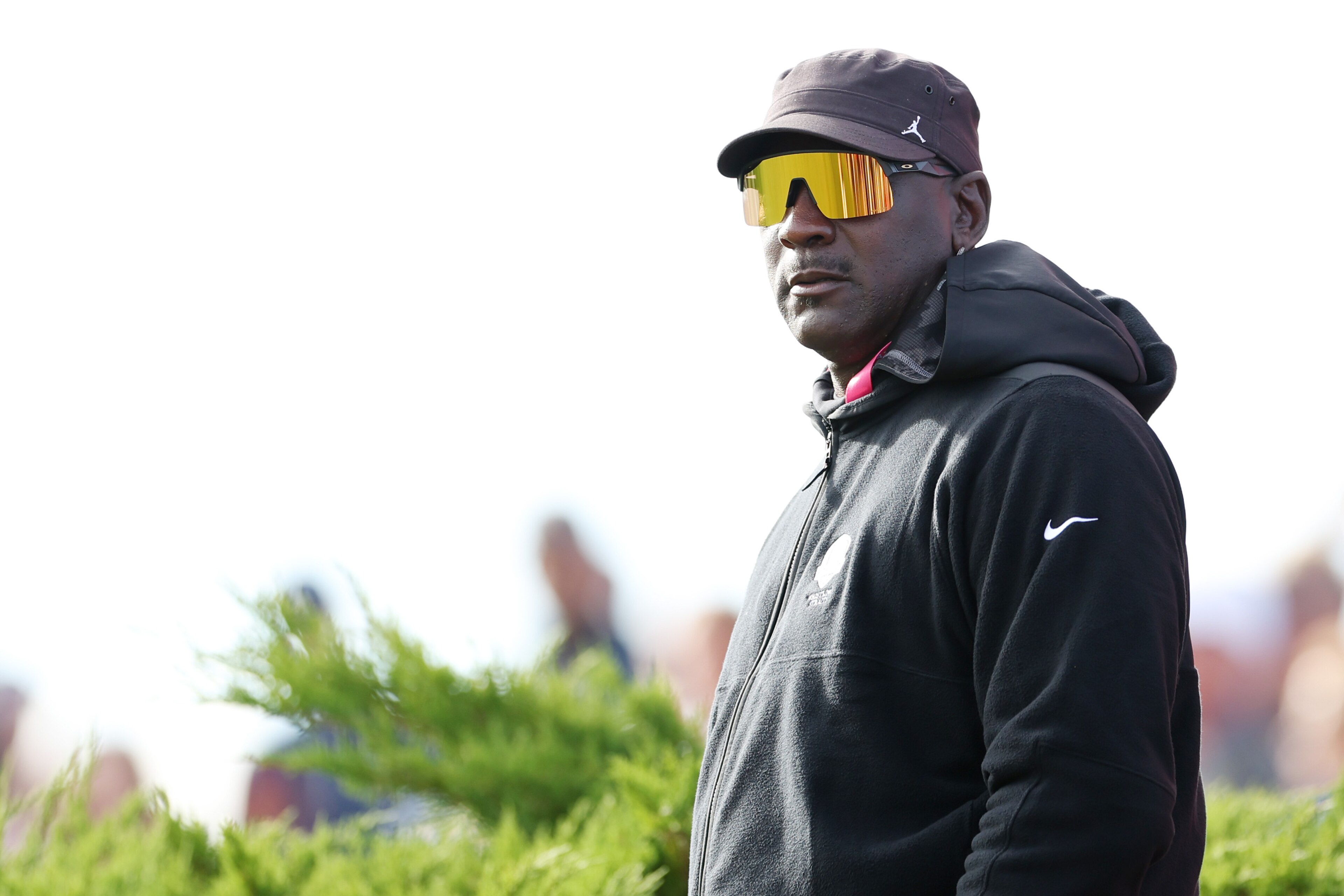 KOHLER, WISCONSIN - SEPTEMBER 25: Michael Jordan looks on during Saturday Afternoon Fourball Matches of the 43rd Ryder Cup at Whistling Straits on September 25, 2021 in Kohler, Wisconsin. (Photo by Richard Heathcote/Getty Images) KOHLER, WISCONSIN - SEPTEMBER 25: Michael Jordan looks on during Saturday Afternoon Fourball Matches of the 43rd Ryder Cup at Whistling Straits on September 25, 2021 in Kohler, Wisconsin. (Photo by Richard Heathcote/Getty Images)