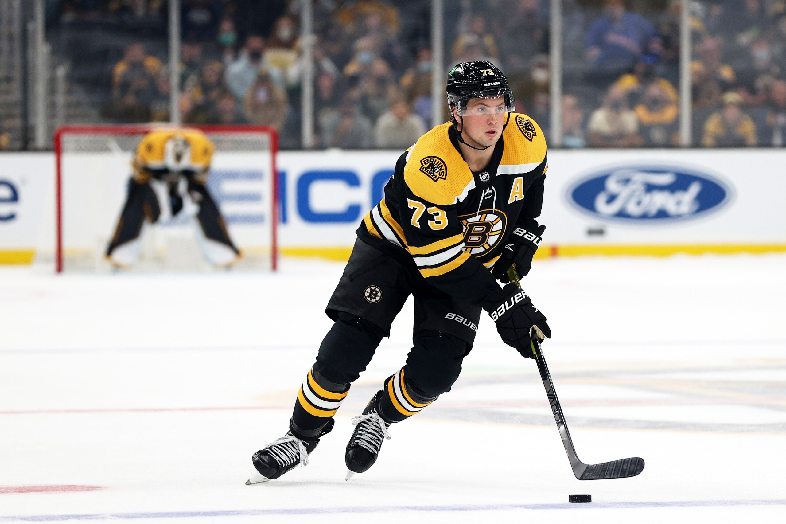 BOSTON, MASSACHUSETTS - OCTOBER 02: Charlie McAvoy #73 of the Boston Bruins skates against the New York Rangers during a practice shootout following the preseason game at TD Garden on October 02, 2021 in Boston, Massachusetts. (Photo by Maddie Meyer/Getty Images) BOSTON, MASSACHUSETTS - OCTOBER 02: Charlie McAvoy #73 of the Boston Bruins skates against the New York Rangers during a practice shootout following the preseason game at TD Garden on October 02, 2021 in Boston, Massachusetts. (Photo by Maddie Meyer/Getty Images)