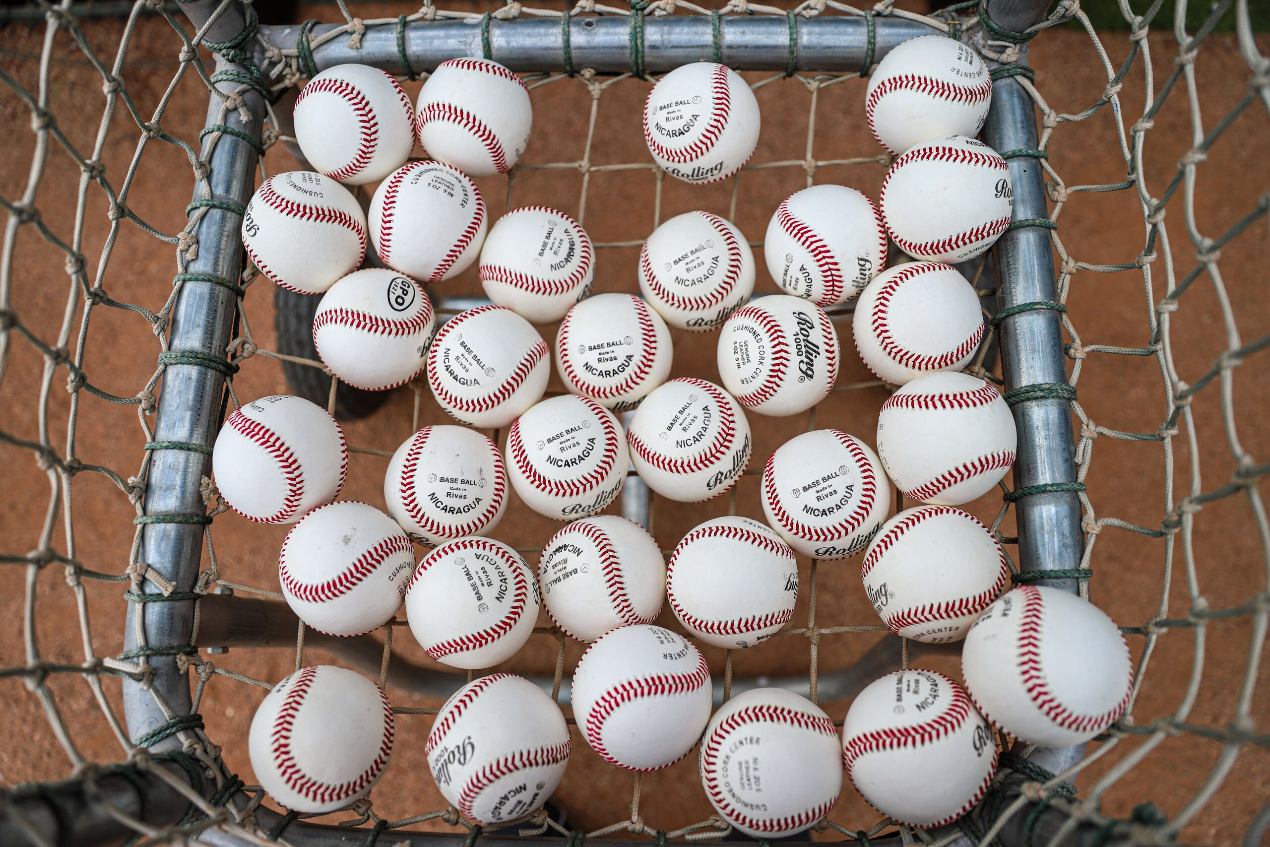 HERMOSILLO, MEXICO - SEPTEMBER 22: Detail of baseballs with the Nicaragua team printed on them prior the start of the WBSC U-23 Baseball World Cup at Sonora Stadium on September 22, 2021 in Hermosillo, Mexico. The tournament will be played from September 23, to October 2nd 2021. (Photo by Luis Gutierrez/Norte Photo/Getty Images) HERMOSILLO, MEXICO - SEPTEMBER 22: Detail of baseballs with the Nicaragua team printed on them prior the start of the WBSC U-23 Baseball World Cup at Sonora Stadium on September 22, 2021 in Hermosillo, Mexico. The tournament will be played from September 23, to October 2nd 2021. (Photo by Luis Gutierrez/Norte Photo/Getty Images)