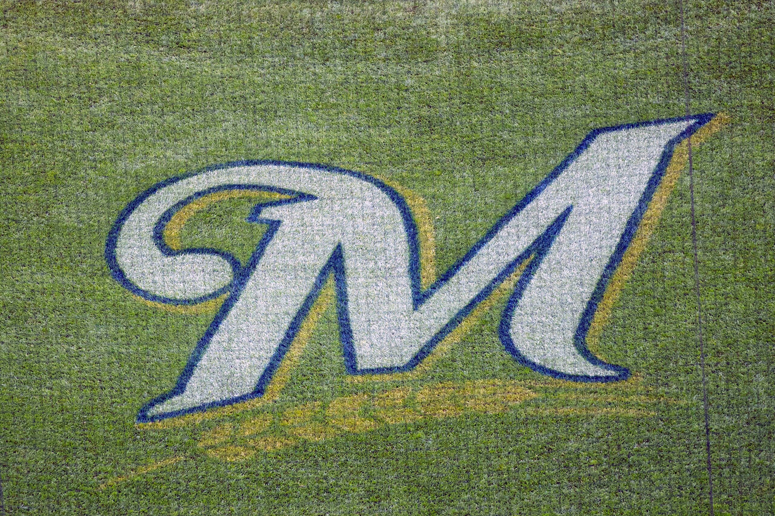 MILWAUKEE, WI - SEPTEMBER 12:  Milwaukee Brewers logo during the second game of the final home series between the Milwaukee Brewers and the Pittsburgh Pirates on September 12, 2017, at Miller Park in Milwaukee, WI. (Photo by Lawrence Iles/Icon Sportswire via Getty Images)