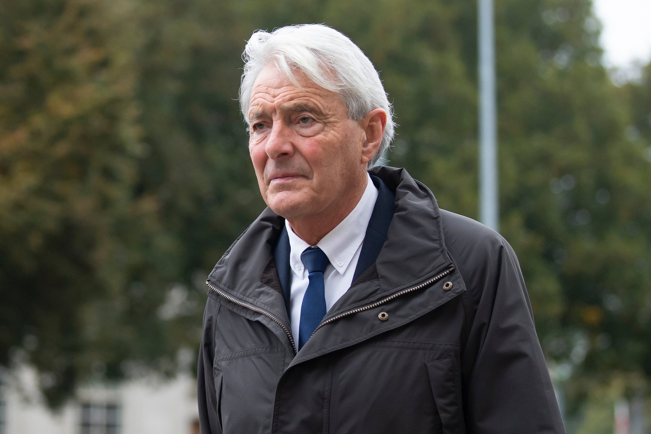 CARDIFF, WALES - OCTOBER 18: David Henderson arrives at Cardiff Crown Court on October 18, 2021 in Cardiff, Wales. Footballer Emiliano Sala, who signed for Cardiff City FC from Nantes for £15m died when the plane he was a passenger in crashed off Alderney on January 21, 2019. Pilot David Ibbotson, who was flying the plane, has never been found. The UK Civil Aviation authority (CAA) has brought criminal charges against David Henderson in relation to offences associated with the flight. (Photo by Matthew Horwood/Getty Images)