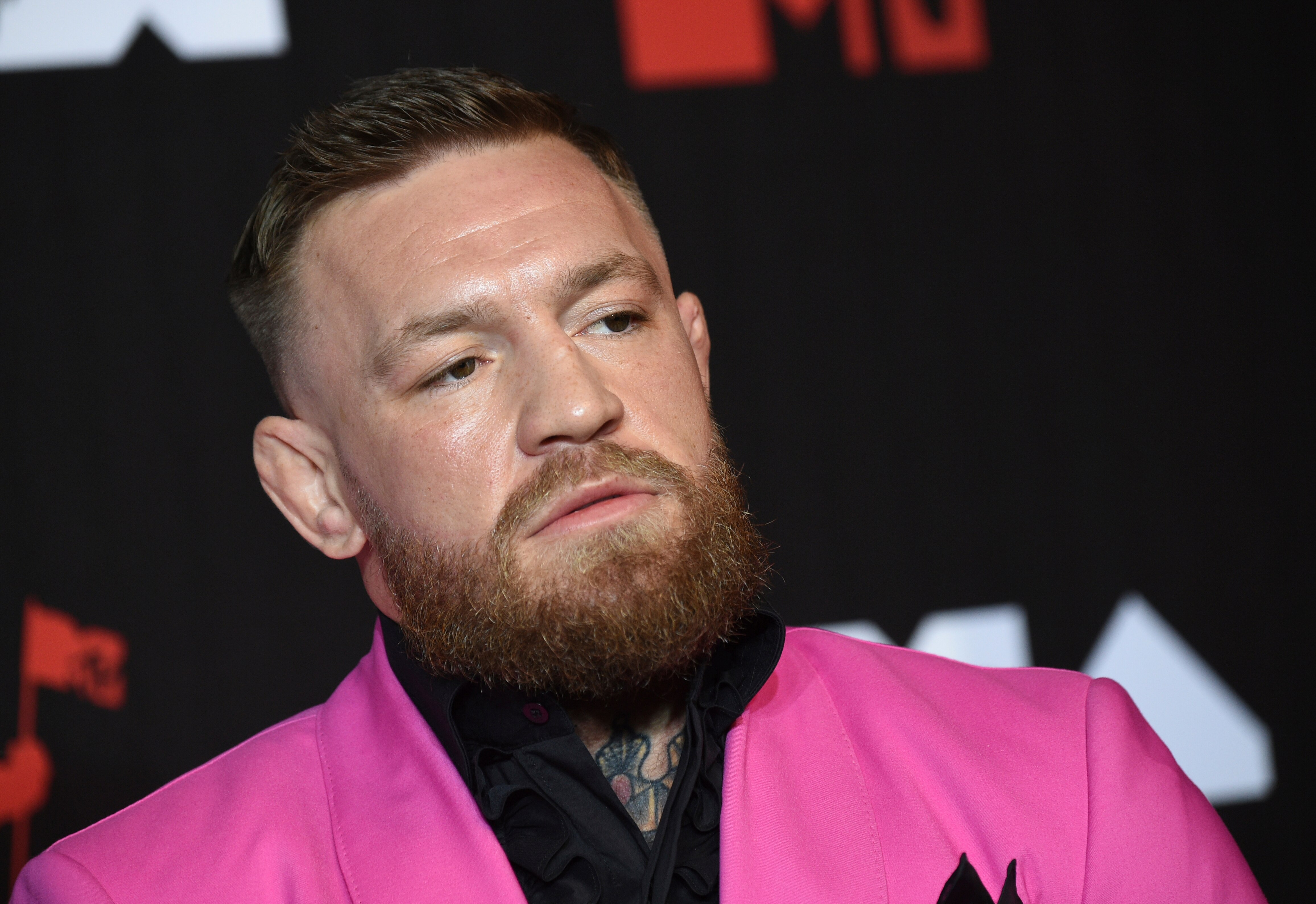 Conor McGregor arrives at the MTV Video Music Awards at Barclays Center on Sunday, Sept. 12, 2021, in New York. (Photo by Evan Agostini/Invision/AP)