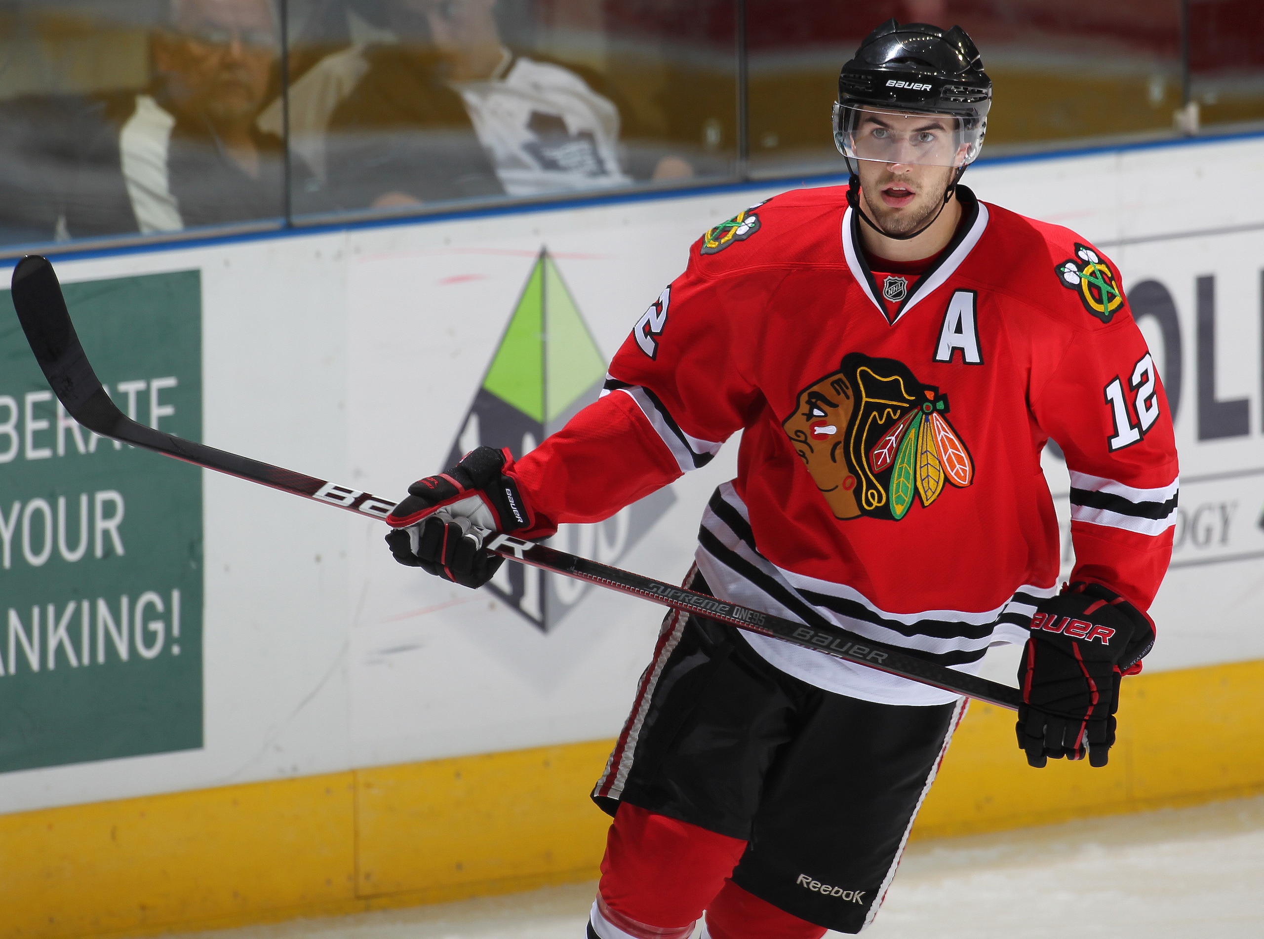 LONDON,ON - SEPTEMBER 14:  Kyle Beach #12 of the Chicago Black Hawks skates in a game against the Pittsburgh Penguins during the NHL Rookie Tournament on September 14,2010 at the John Labatt Centre in London,Ontario. The Hawks defeated the Penguins 9-5. (Photo by Claus Andersen/Getty Images)