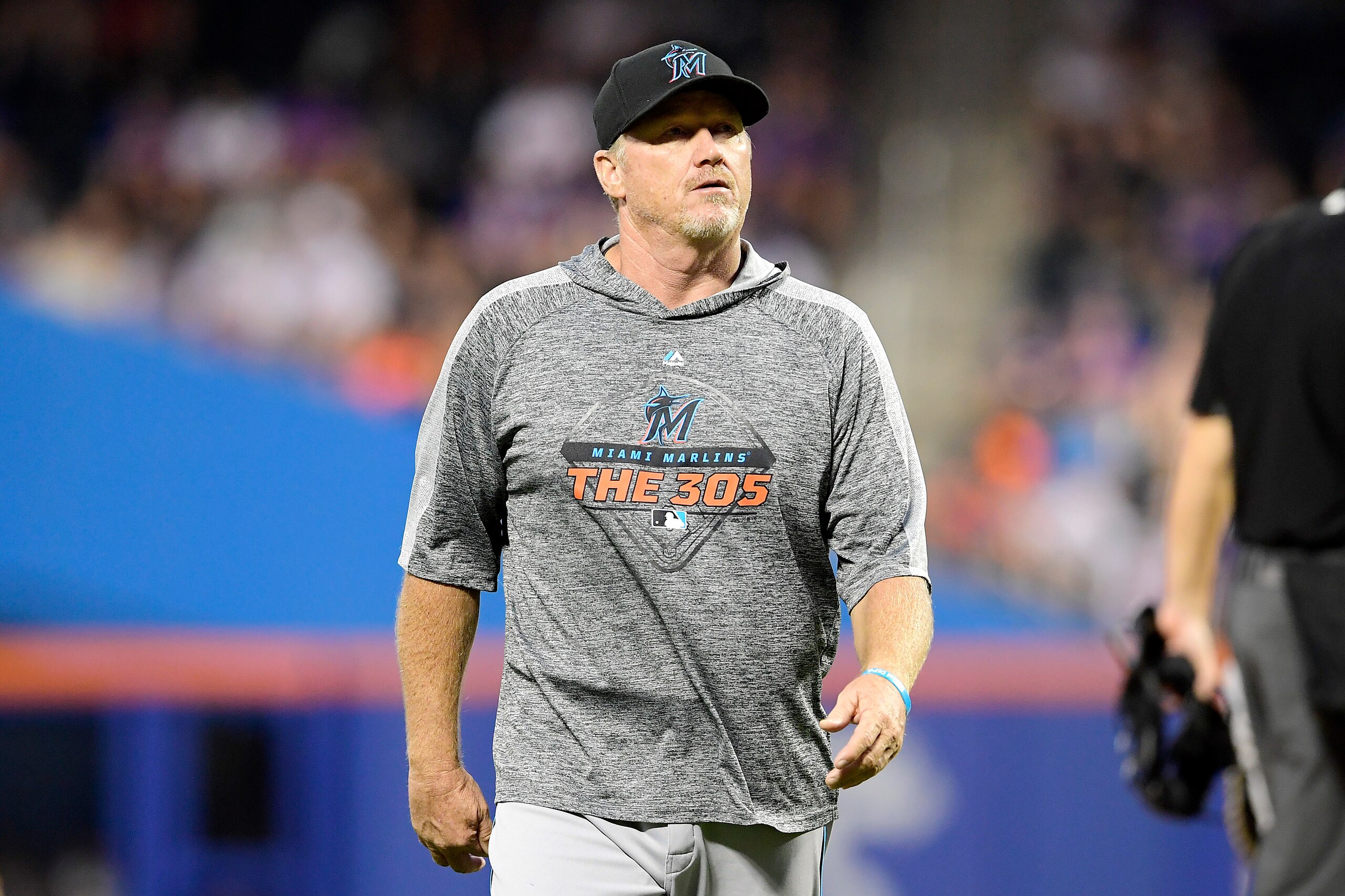 NEW YORK, NEW YORK - AUGUST 05:  Mel Stottlemyre #30 of the Miami Marlins reacts against the New York Mets at Citi Field on August 05, 2019 in New York City. (Photo by Steven Ryan/Getty Images)