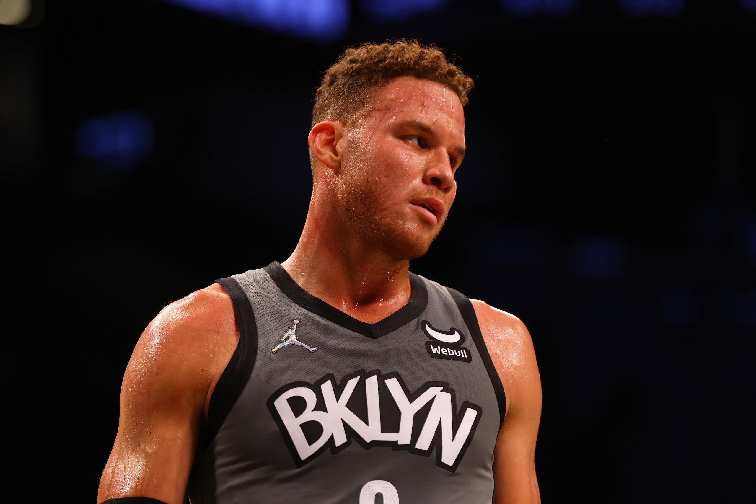 NEW YORK, NEW YORK - OCTOBER 29: Blake Griffin #2 of the Brooklyn Nets in action against the Indiana Pacers at Barclays Center on October 29, 2021 in New York City. NOTE TO USER: User expressly acknowledges and agrees that, by downloading and or using this photograph, user is consenting to the terms and conditions of the Getty Images License Agreement. Brooklyn Nets defeated the Indiana Pacers 105-98. (Photo by Mike Stobe/Getty Images)