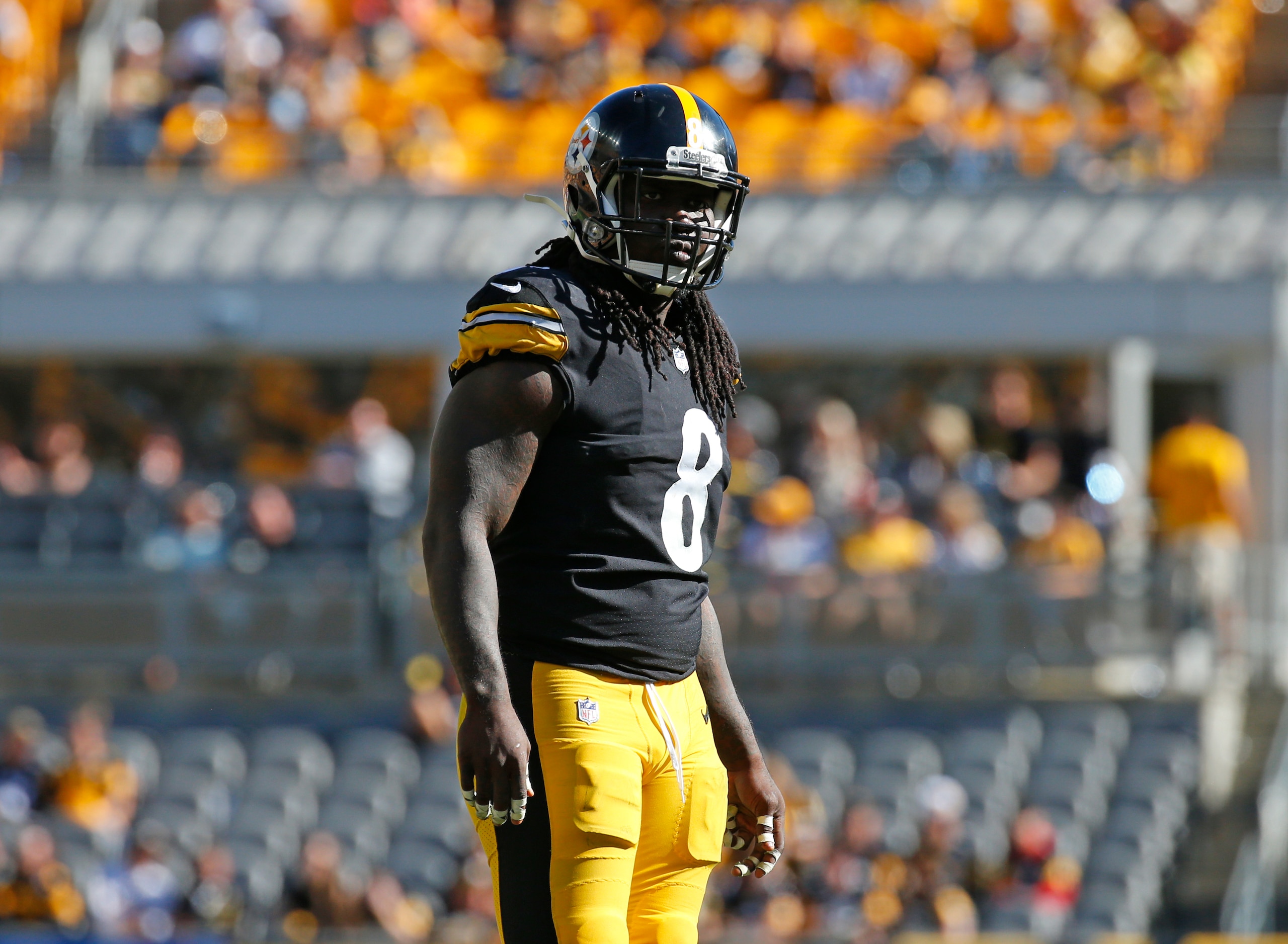 PITTSBURGH, PA - SEPTEMBER 26:  Melvin Ingram #8 of the Pittsburgh Steelers in action against the Cincinnati Bengals on September 26, 2021 at Heinz Field in Pittsburgh, Pennsylvania.  (Photo by Justin K. Aller/Getty Images)