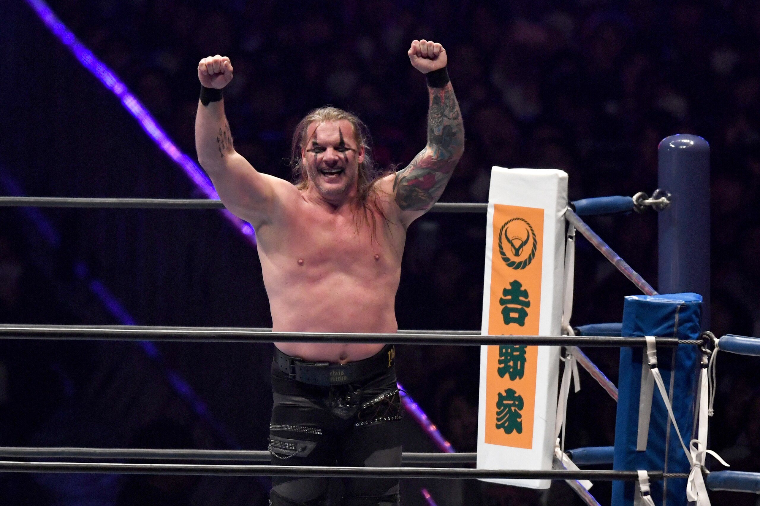 TOKYO, JAPAN - JANUARY 05: Chris Jericho of Canada reacts in the bout during the New Japan Pro-Wrestling 'Wrestle Kingdom 14' at the Tokyo Dome on January 05, 2020 in Tokyo, Japan. (Photo by Etsuo Hara/Getty Images) TOKYO, JAPAN - JANUARY 05: Chris Jericho of Canada reacts in the bout during the New Japan Pro-Wrestling 'Wrestle Kingdom 14' at the Tokyo Dome on January 05, 2020 in Tokyo, Japan. (Photo by Etsuo Hara/Getty Images)