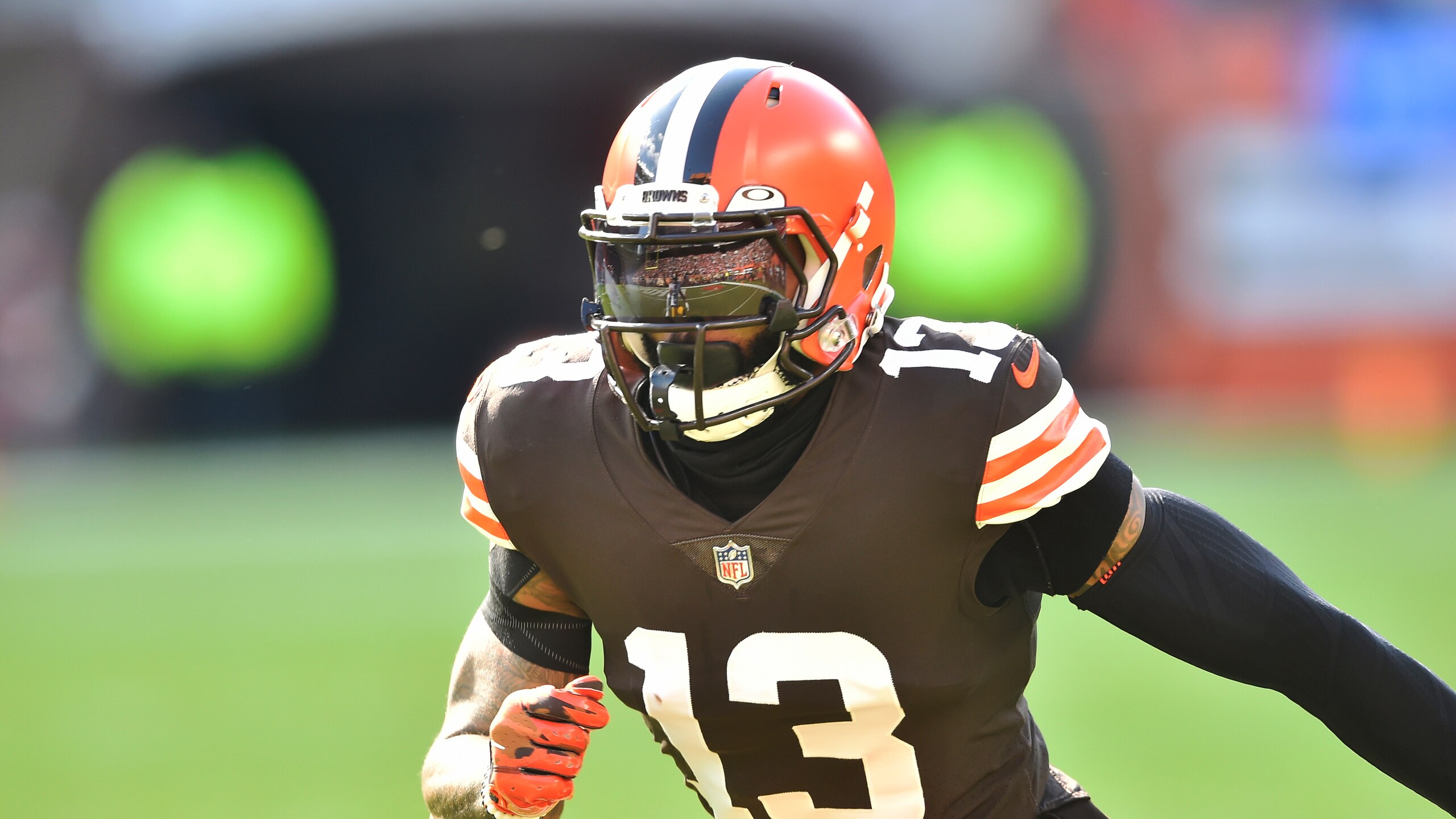 Cleveland Browns wide receiver Odell Beckham Jr. runs a route during an NFL football game against the Pittsburgh Steelers, Sunday, Oct. 31, 2021, in Cleveland. The Steelers won 15-10. (AP Photo/David Richard) Cleveland Browns wide receiver Odell Beckham Jr. runs a route during an NFL football game against the Pittsburgh Steelers, Sunday, Oct. 31, 2021, in Cleveland. The Steelers won 15-10. (AP Photo/David Richard)