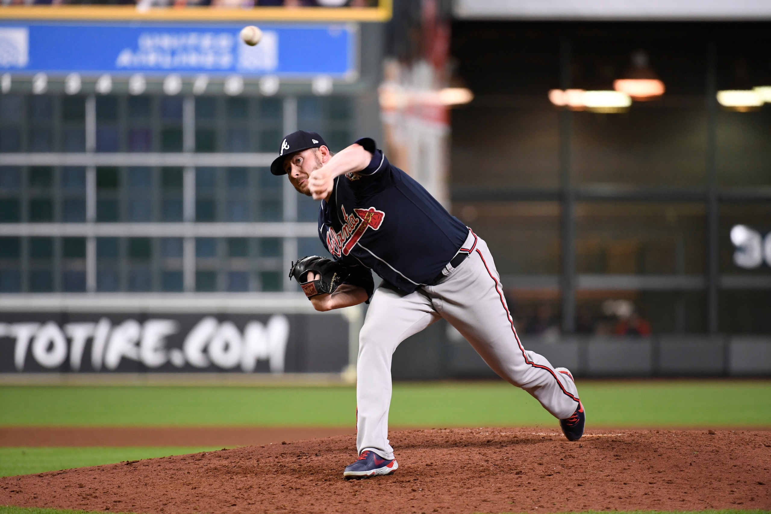 Baseball: World Series: Atlanta Braves Tyler Matzek (68) in action, pitching vs Houston Astros at Minute Maid Park. Game 1. Houston, TX 10/26/2021 CREDIT: Greg Nelson (Photo by Greg Nelson/Sports Illustrated via Getty Images) (Set Number: X163851 TK1)