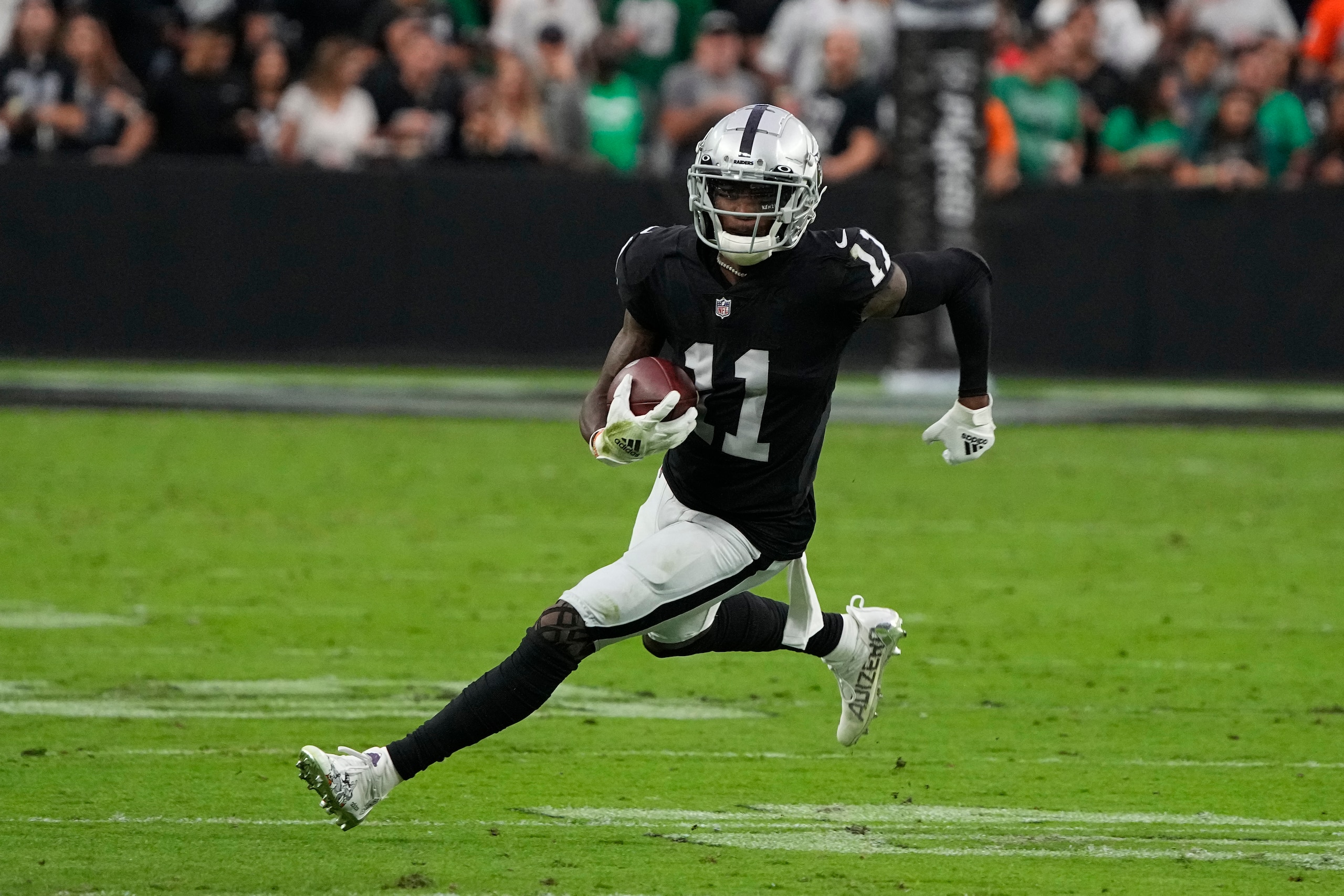 Las Vegas Raiders wide receiver Henry Ruggs III (11) during the second half of an NFL football game against the Philadelphia Eagles, Sunday, Oct. 24, 2021, in Las Vegas. (AP Photo/Rick Scuteri) Las Vegas Raiders wide receiver Henry Ruggs III (11) during the second half of an NFL football game against the Philadelphia Eagles, Sunday, Oct. 24, 2021, in Las Vegas. (AP Photo/Rick Scuteri)