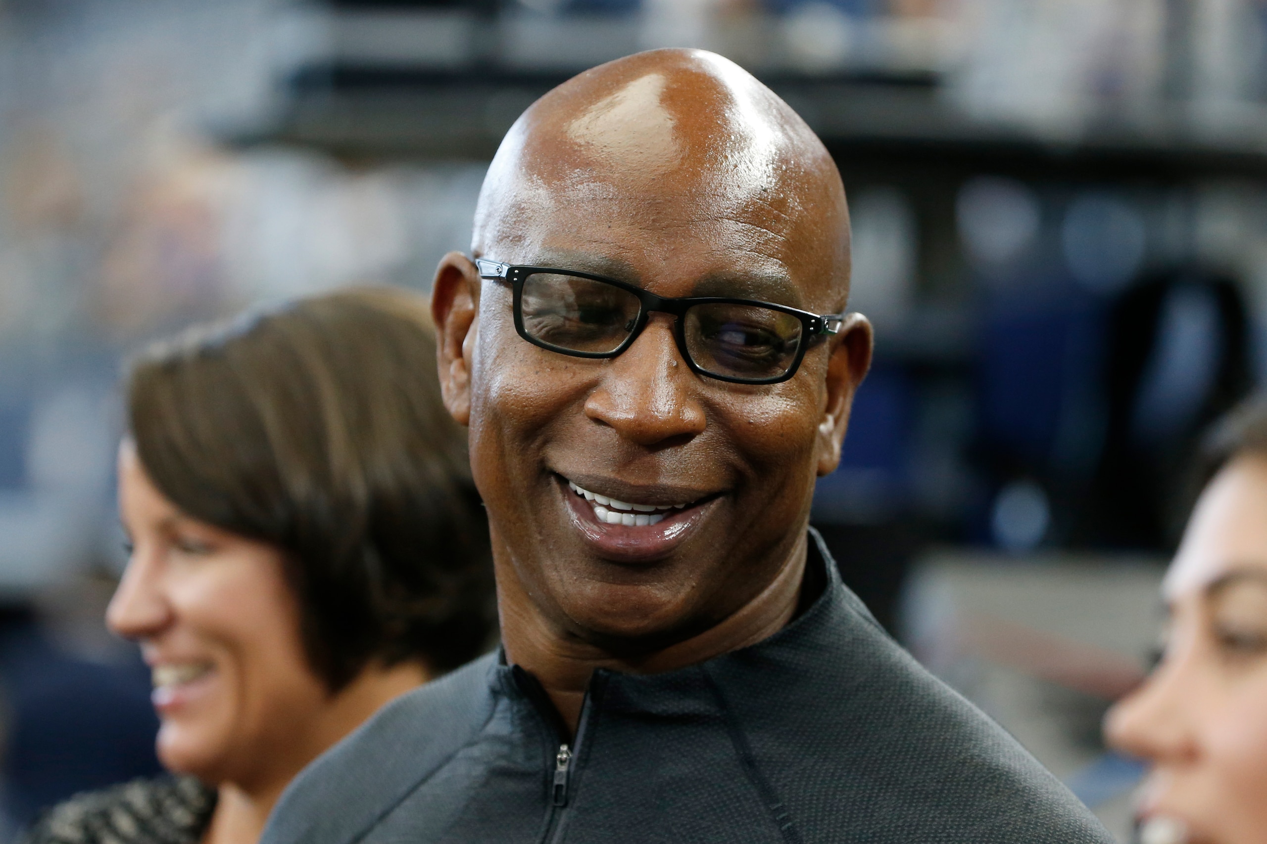 Former NFL running back Eric Dickerson is pictured before an NFL football game between the Los Angeles Rams and the Dallas Cowboys in Arlington, Texas, Sunday, Dec. 15, 2019. (AP Photo/Michael Ainsworth)